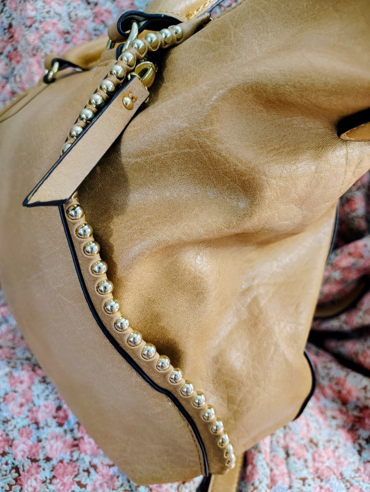 NWOT Max Studio Camel/Tan Satchel Shoulder Bag - Thumbnail 8