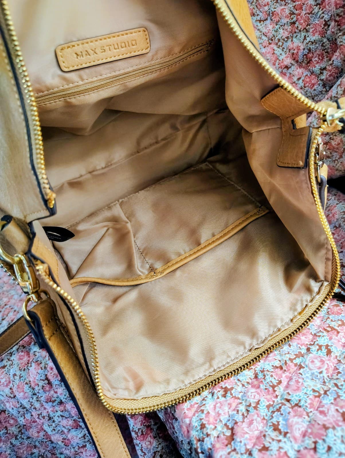 NWOT Max Studio Camel/Tan Satchel Shoulder Bag - Thumbnail 16