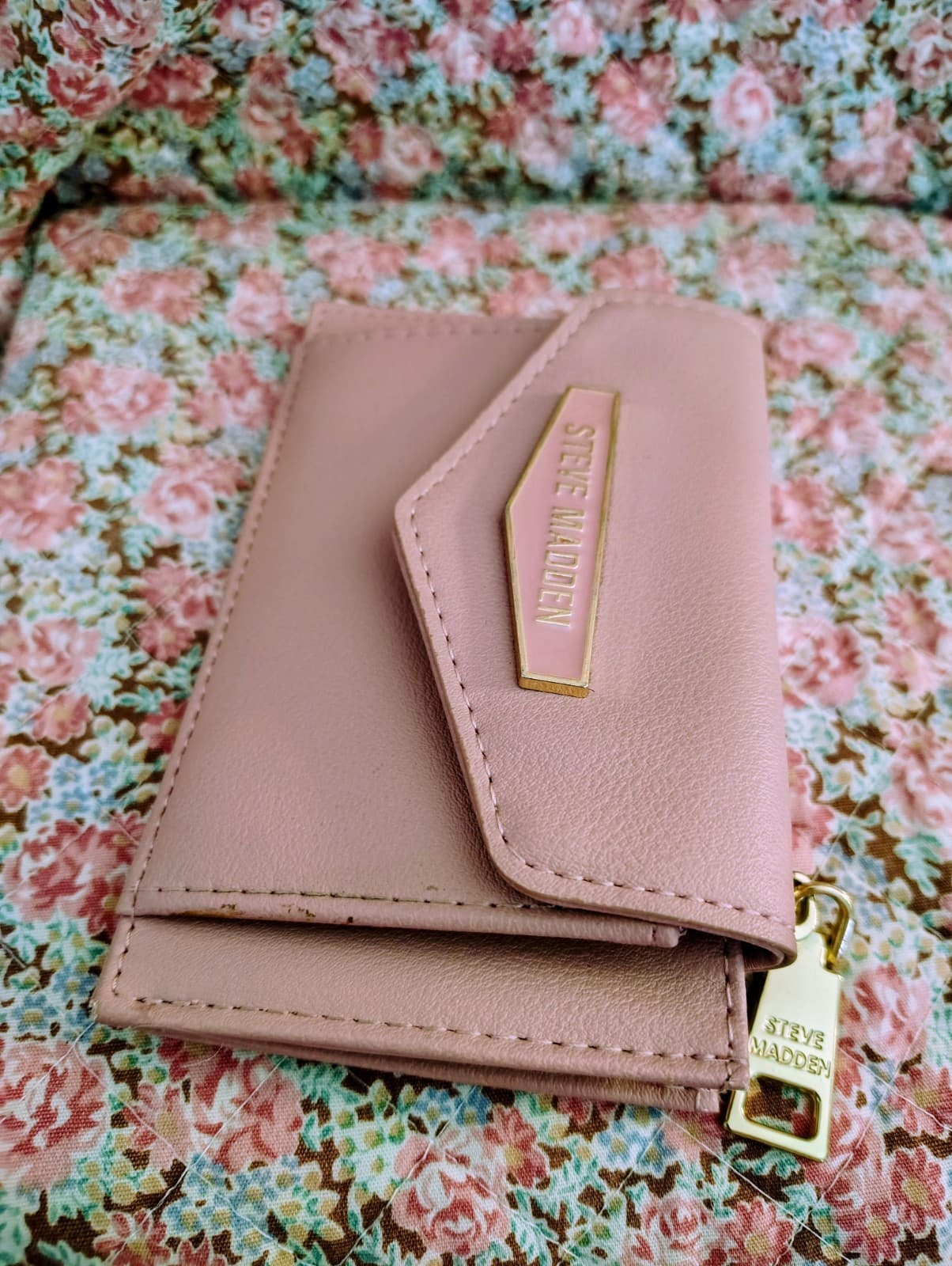 NWOT Steve Madden Rose Pink Bifold Wallet, Zip Pouch - Thumbnail 9
