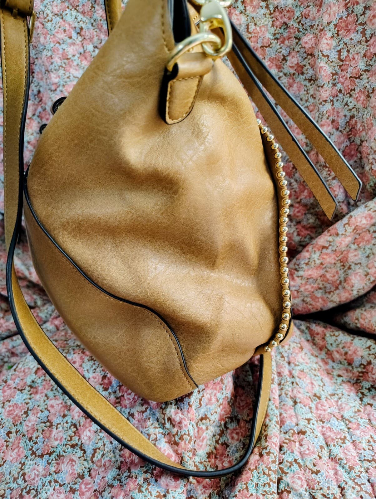 NWOT Max Studio Camel/Tan Satchel Shoulder Bag - Thumbnail 13