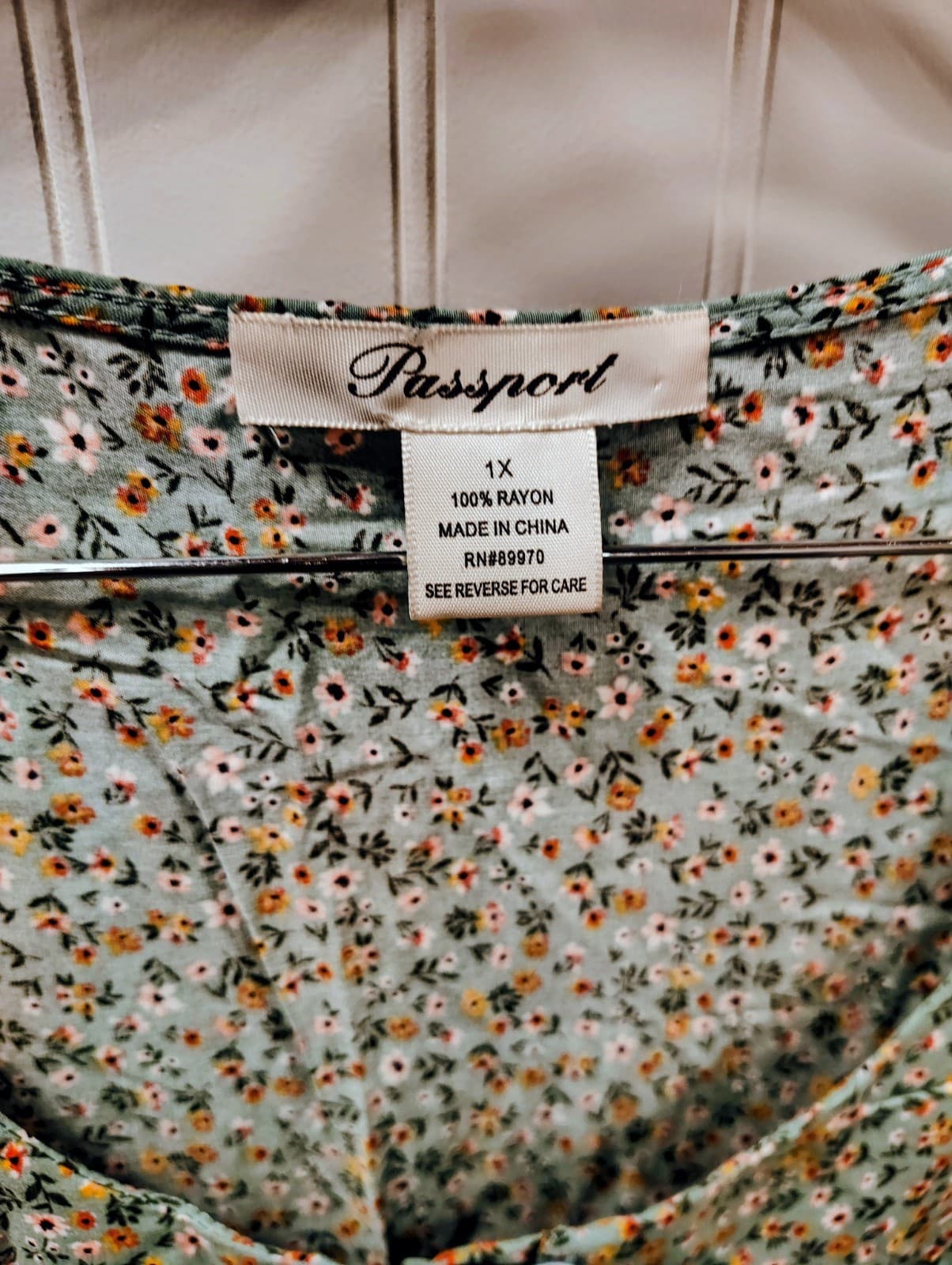Passport Sage Green Floral dress, Size 1XL - Thumbnail 3