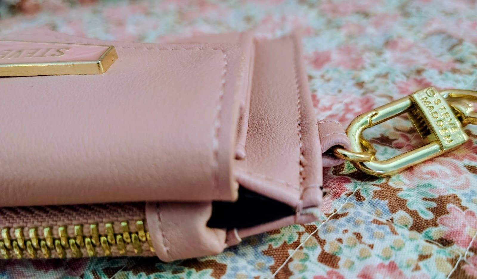 NWOT Steve Madden Rose Pink Bifold Wallet, Zip Pouch - Thumbnail 4