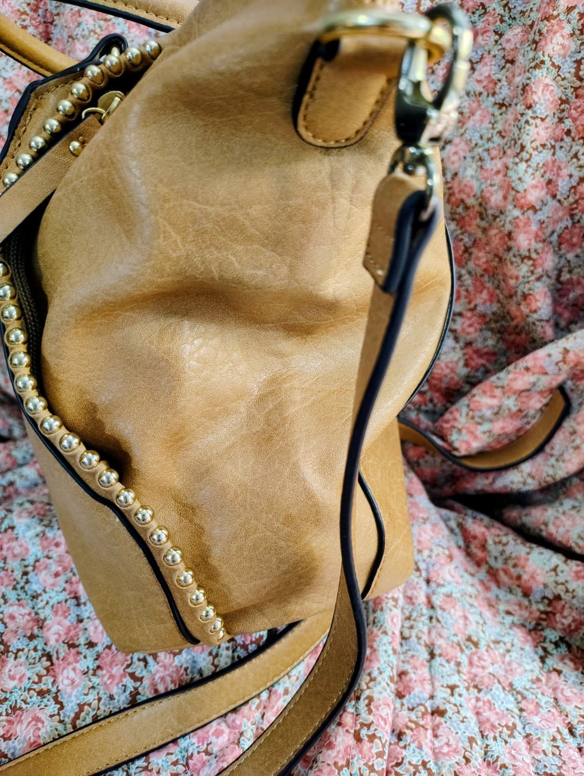 NWOT Max Studio Camel/Tan Satchel Shoulder Bag - Thumbnail 4