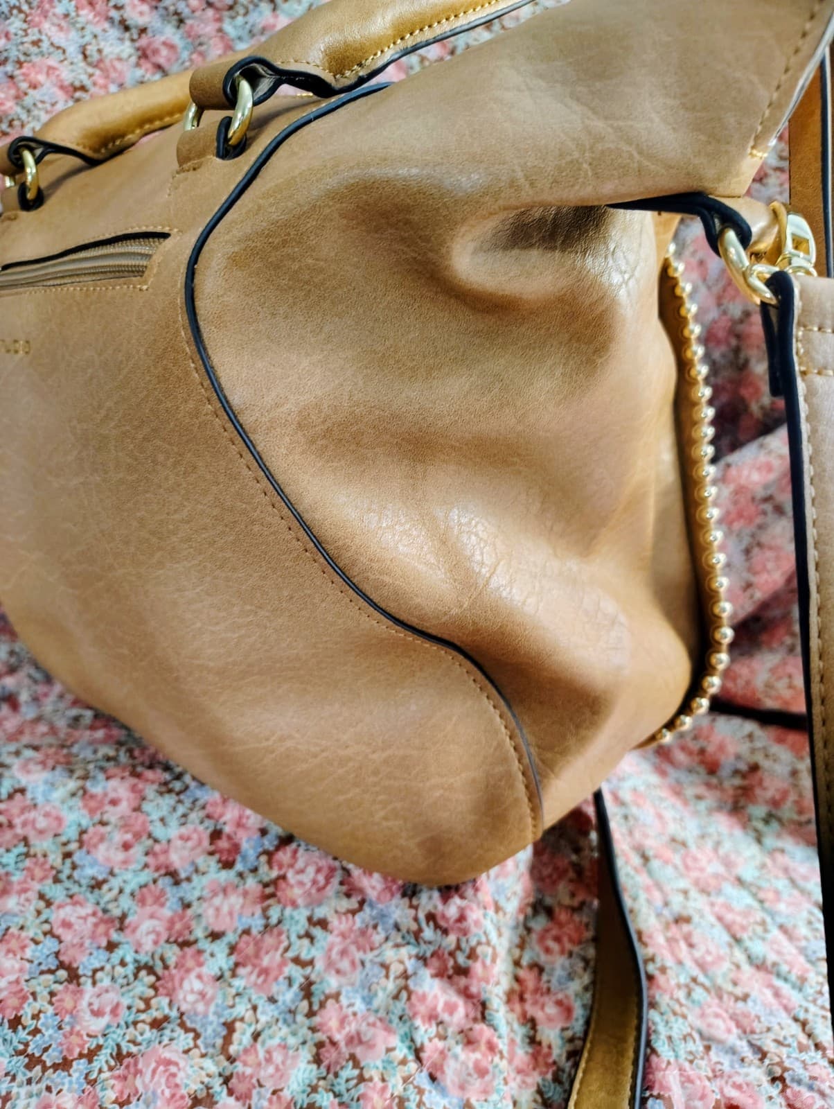 NWOT Max Studio Camel/Tan Satchel Shoulder Bag - Thumbnail 12