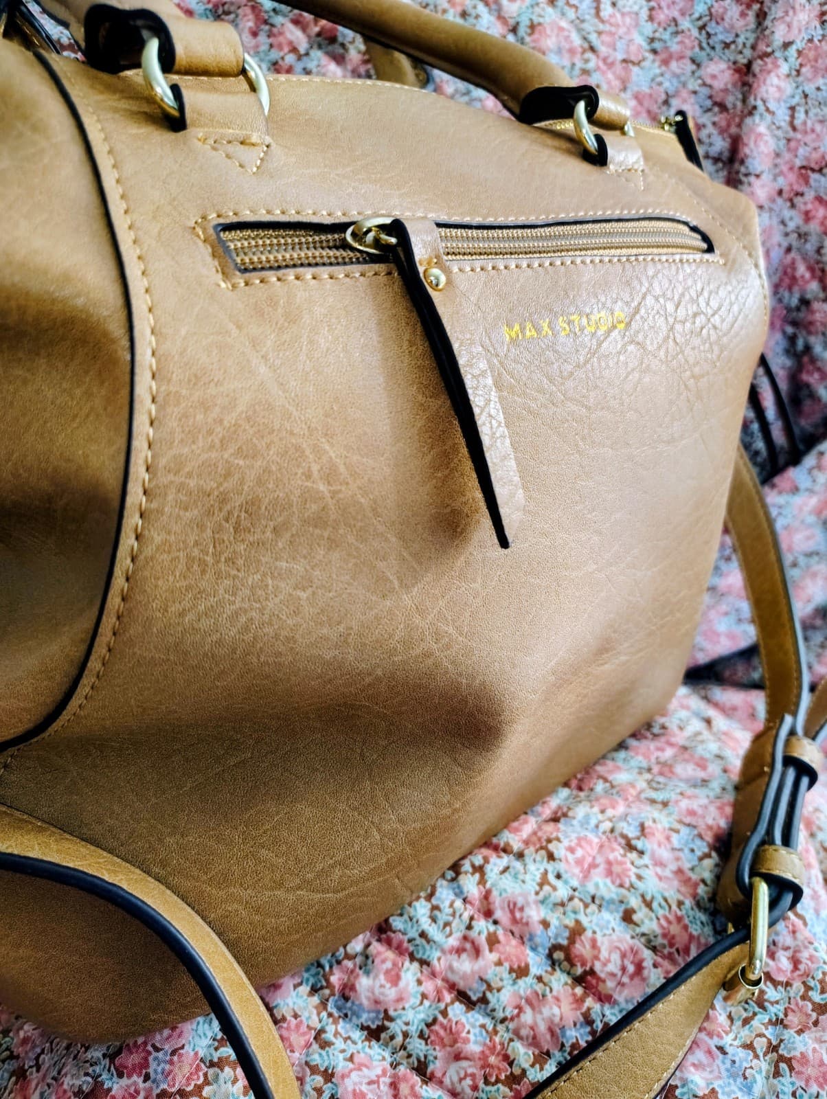 NWOT Max Studio Camel/Tan Satchel Shoulder Bag - Thumbnail 5