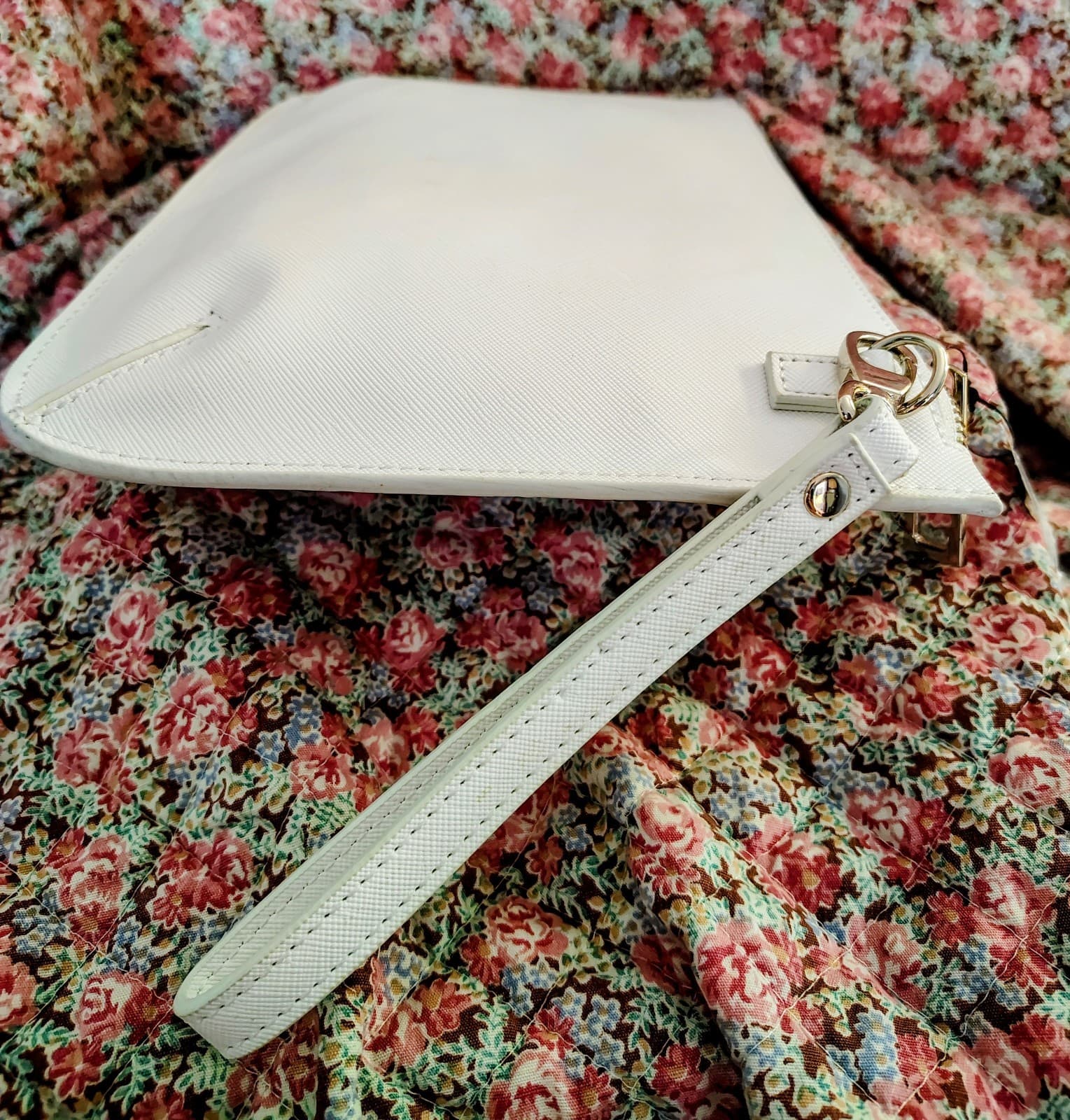 NEW White House Black Market Clutch Purse Wristlet PURPLE Studded FLORAL NWT - Thumbnail 6