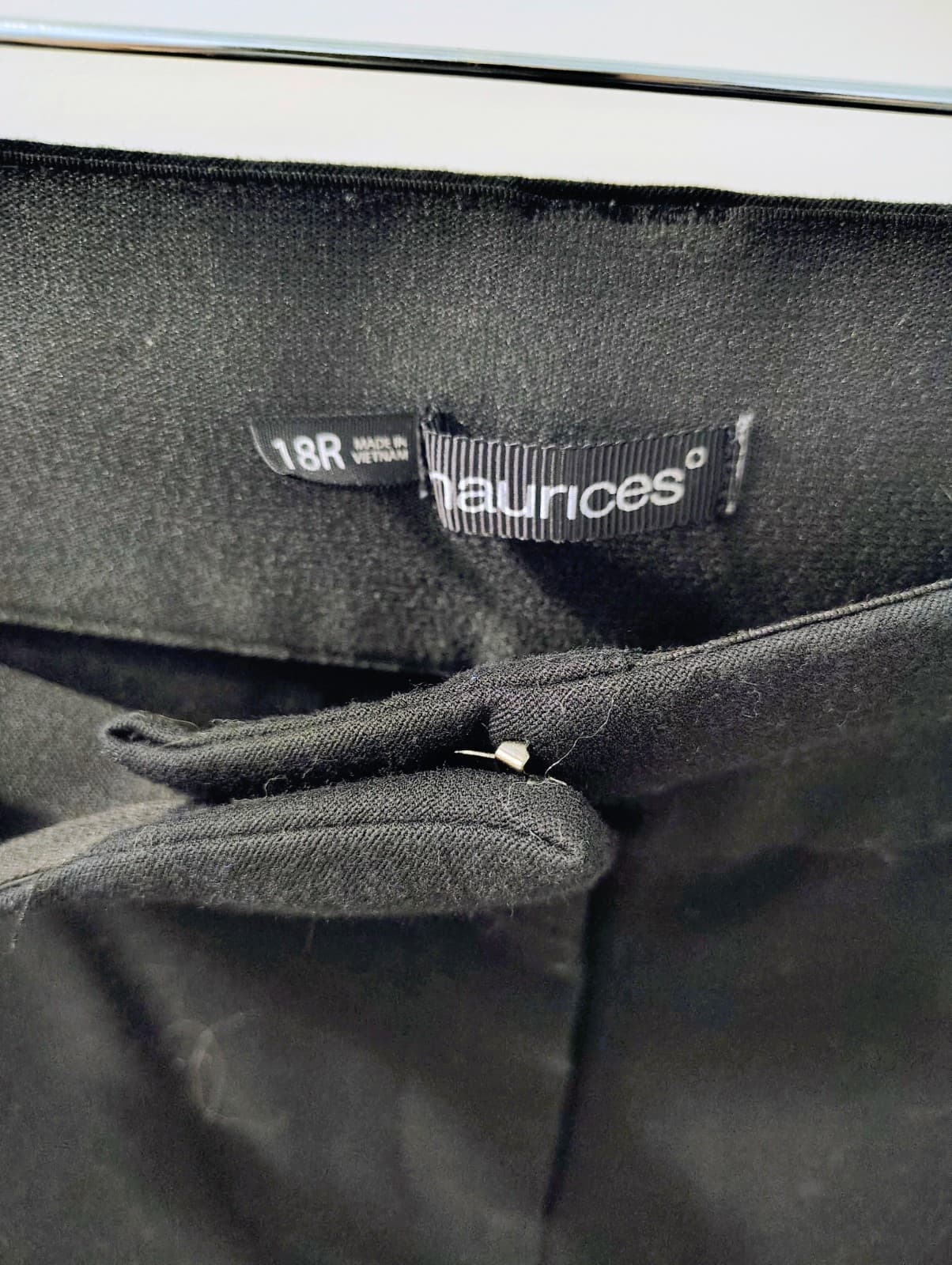 Maurices dress pants, Black, hook-and-bar closure and zipper, Size 18 Reg