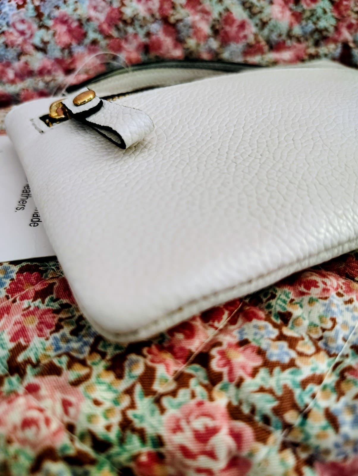 NWT Lodis Ivory Pebbled Leather Wallet Wristlet - Thumbnail 5