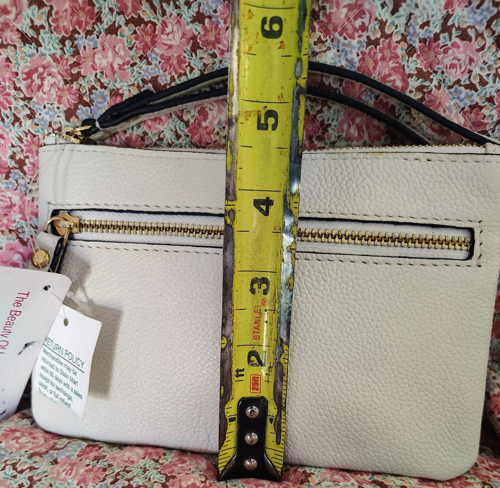 NWT Lodis Ivory Pebbled Leather Wallet Wristlet - Thumbnail 10