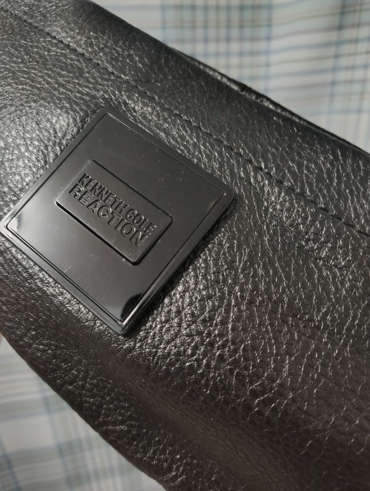 NEW Kenneth Cole Black Pebbled Leather Clutch With Wrist strap - Thumbnail 16