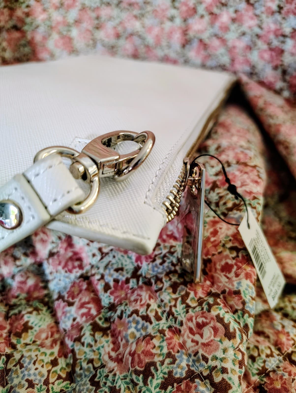 NEW White House Black Market Clutch Purse Wristlet PURPLE Studded FLORAL NWT - Thumbnail 8