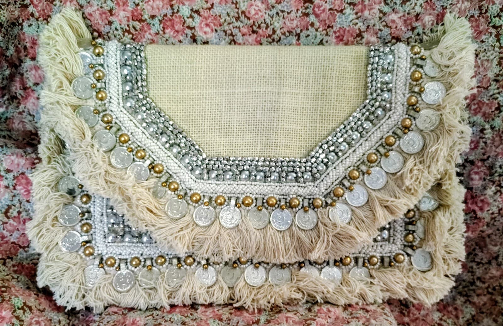 Lulu's NWT Clutch Bag, Coined, Beaded