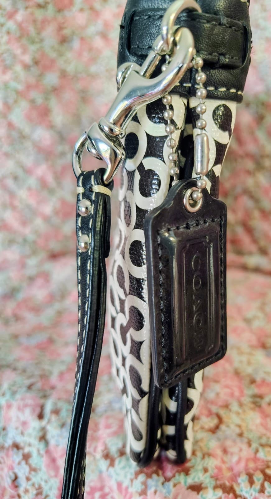 NWOT Coach Penelope Signature Op Art Clutch, Large, Black White Purse - Thumbnail 6