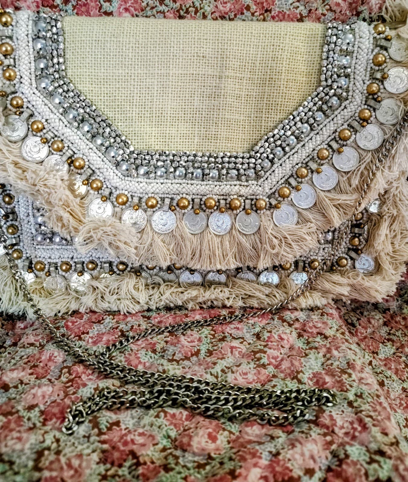 Lulu's NWT Clutch Bag, Coined, Beaded - Thumbnail 18