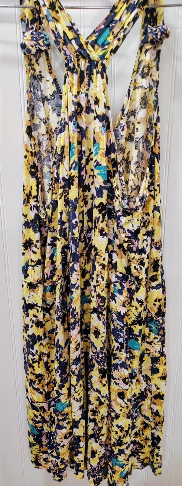 Women’s H&M Swim Coverup Yellow Floral High Low Dress Small L - Thumbnail 8