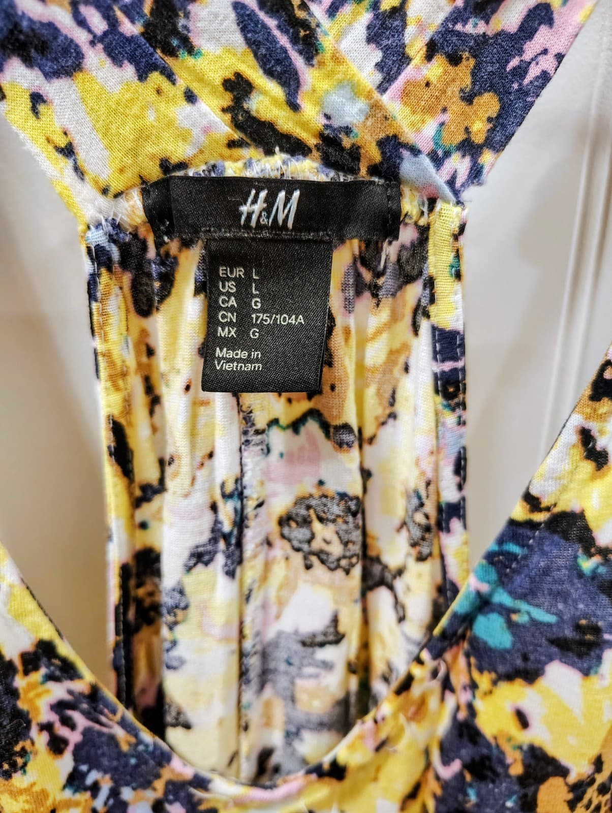 Women’s H&M Swim Coverup Yellow Floral High Low Dress Small L - Thumbnail 3