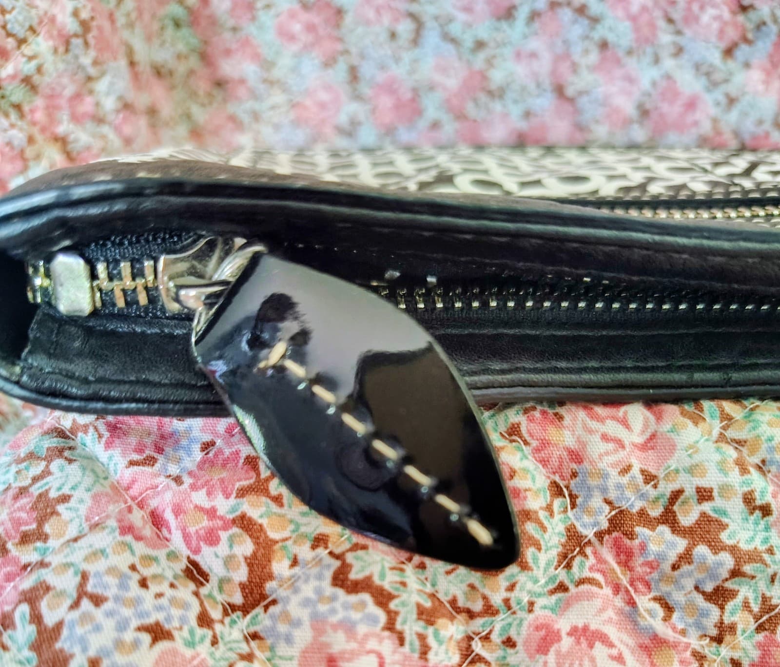 NWOT Coach Penelope Signature Op Art Clutch, Large, Black White Purse - Thumbnail 9