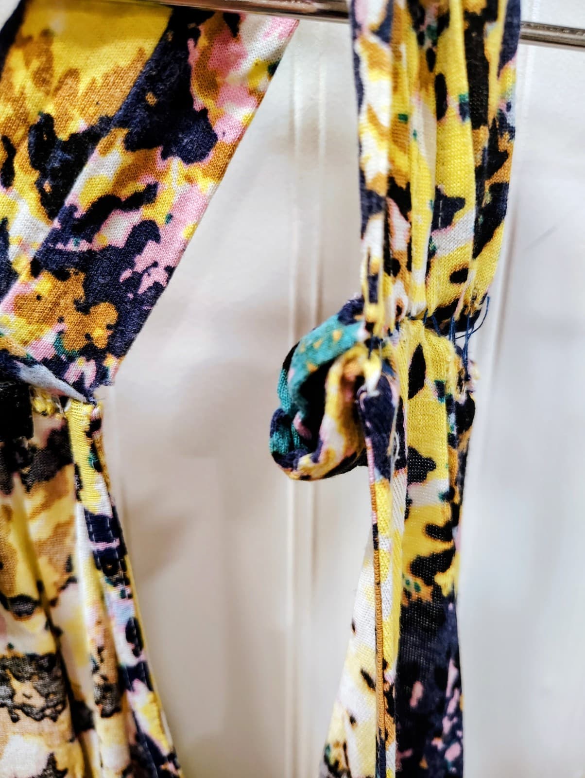 Women’s H&M Swim Coverup Yellow Floral High Low Dress Small L - Thumbnail 4