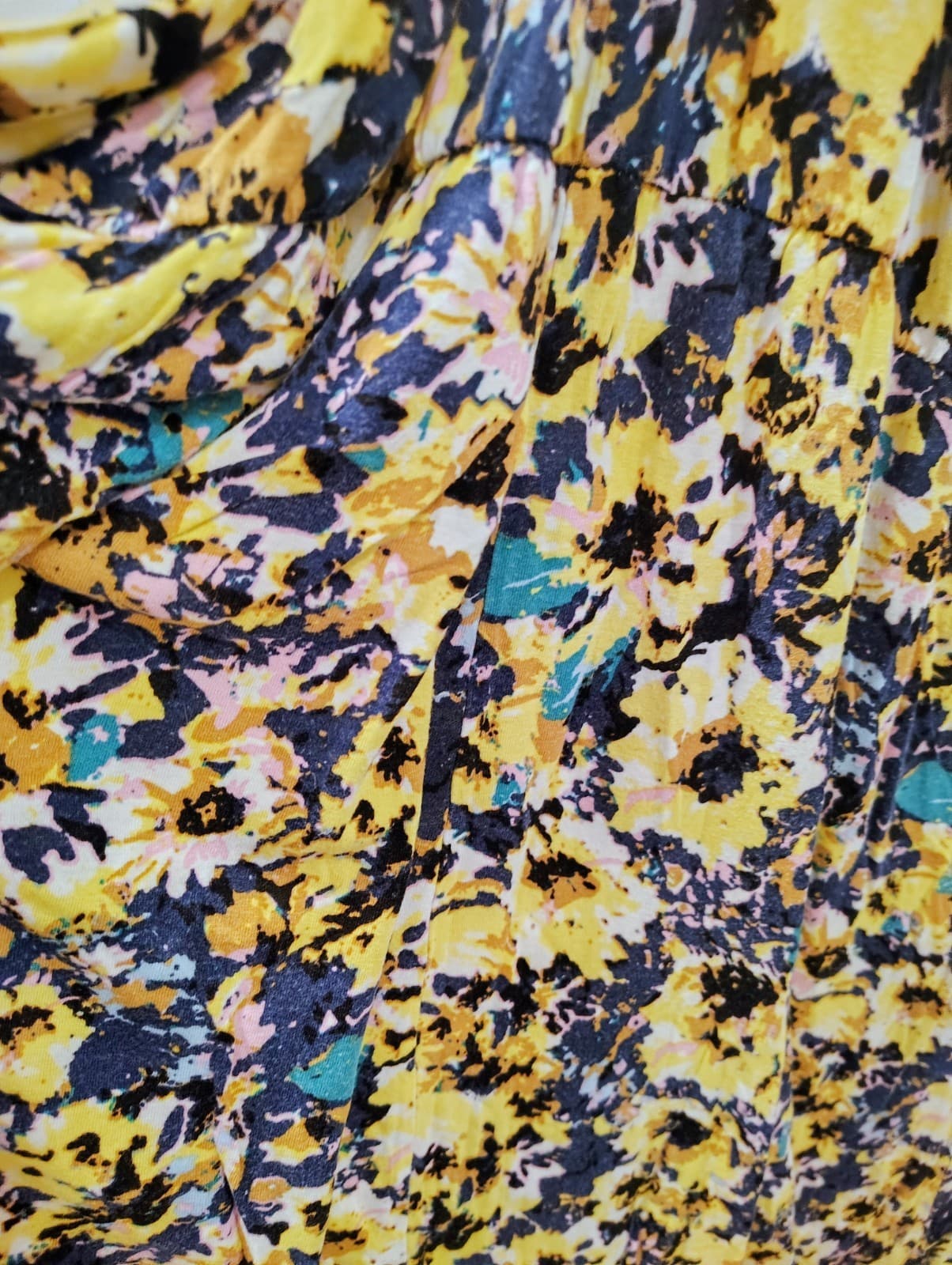 Women’s H&M Swim Coverup Yellow Floral High Low Dress Small L - Thumbnail 7