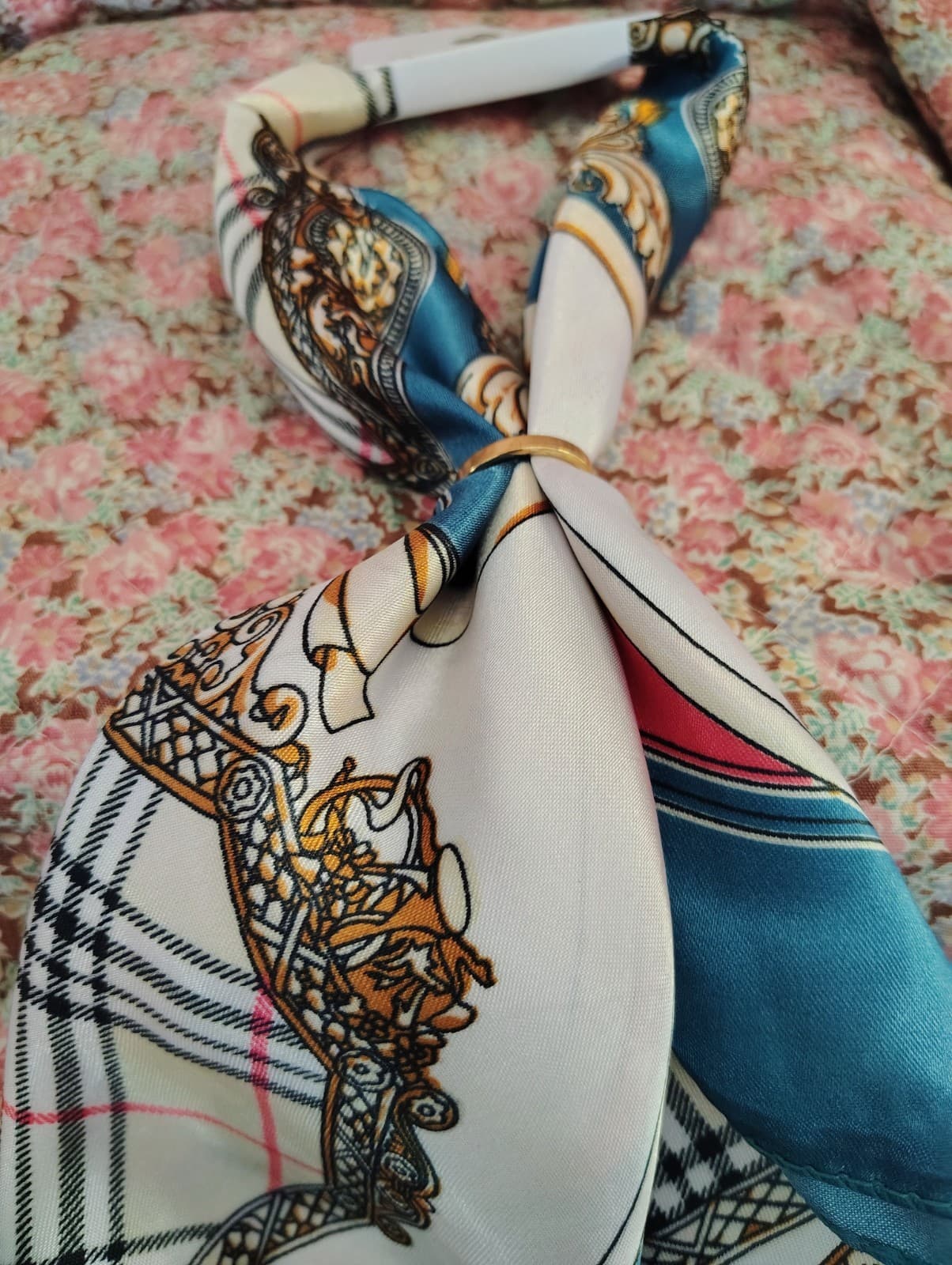 NWT Printed Silk Women's Dress Scarf - Thumbnail 5