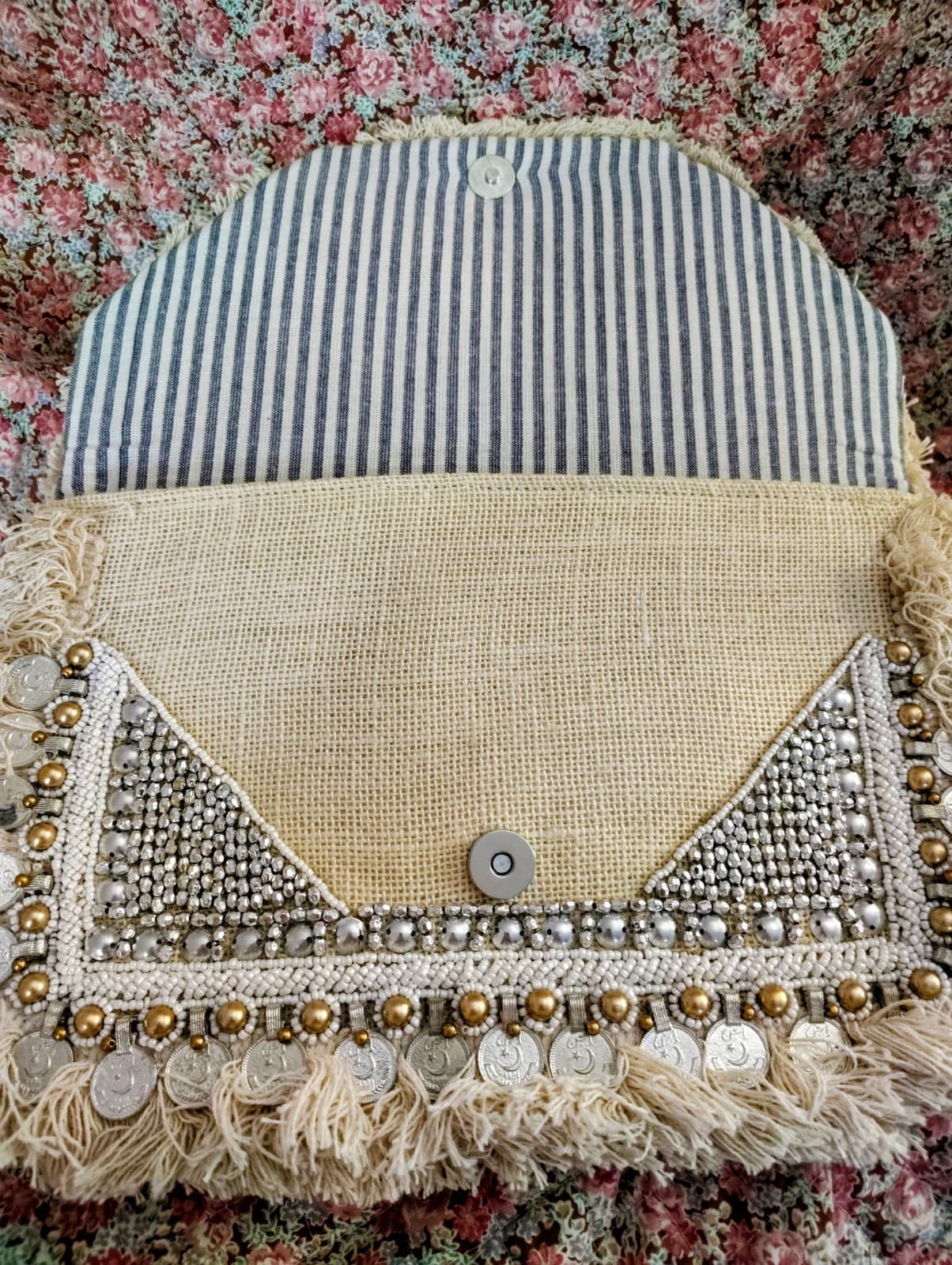 Lulu's NWT Clutch Bag, Coined, Beaded - Thumbnail 11