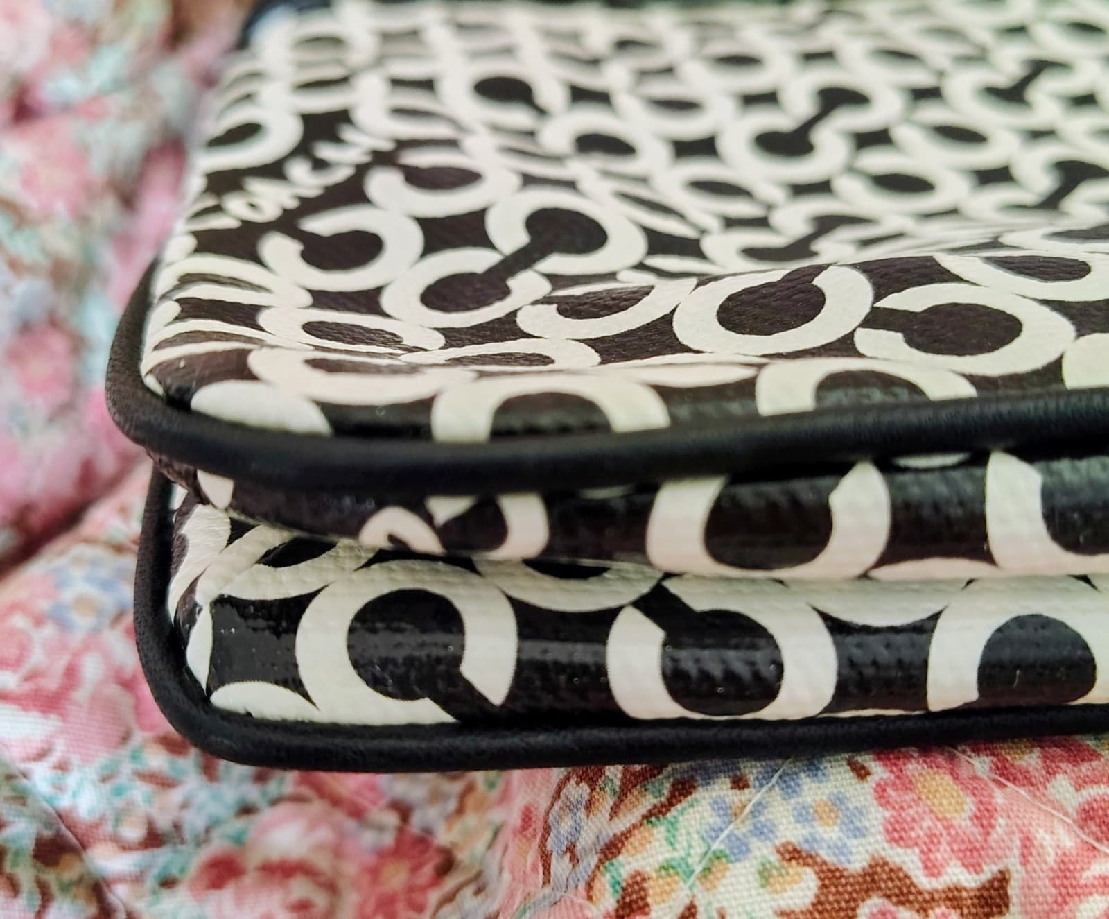NWOT Coach Penelope Signature Op Art Clutch, Large, Black White Purse - Thumbnail 7