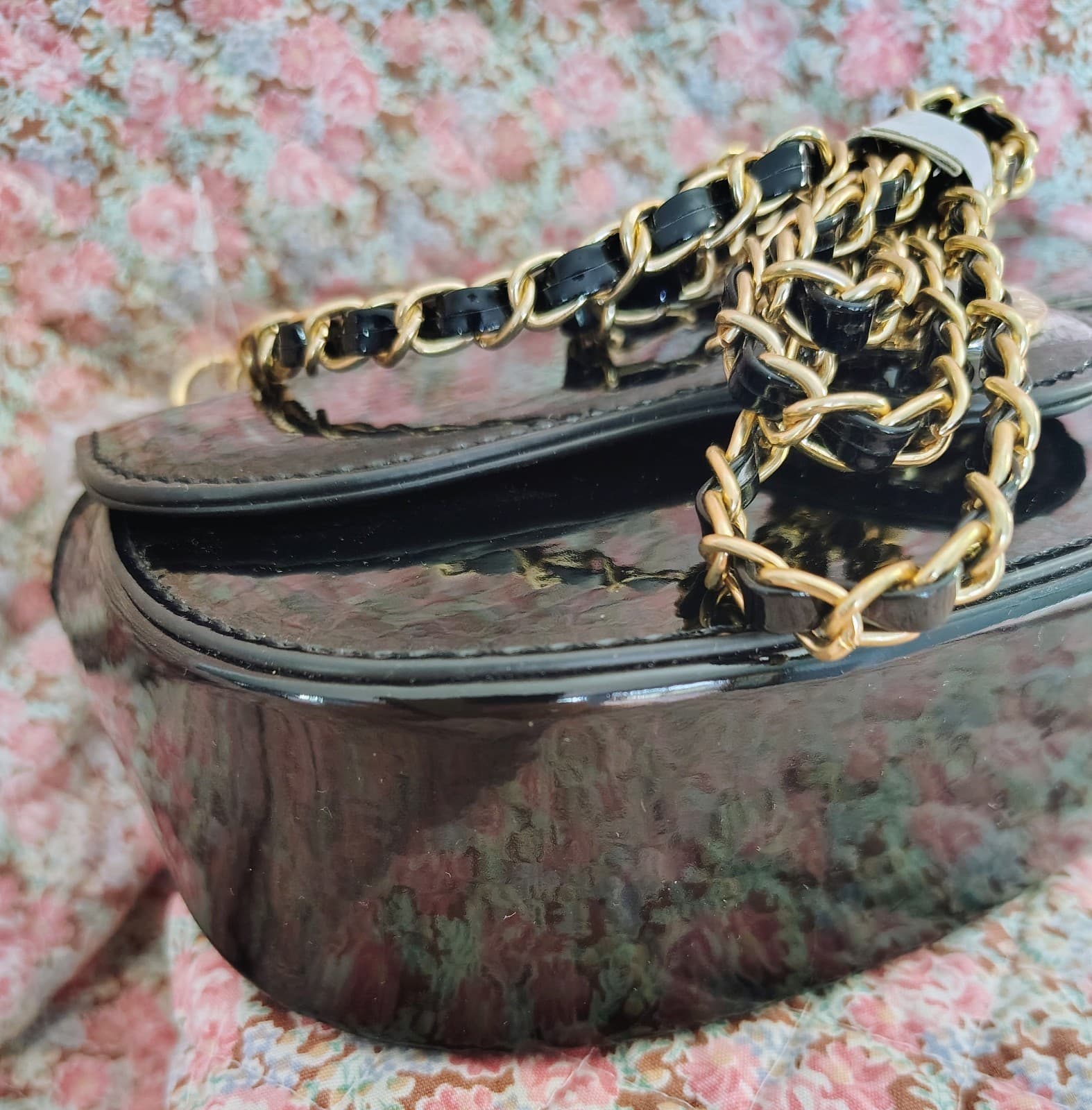 Valentino Orlandi black Formal Vegan Leather Bag With Gold Chain NWT MSRP 210.00 - Thumbnail 10