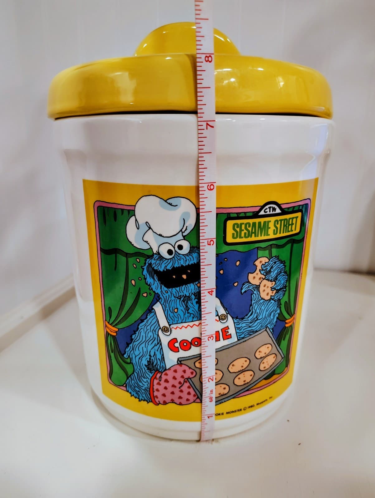 Vintage 1980 Cookie Monster Jar Sesame Street Muppets Ceramic EUC Mint Condition - Thumbnail 13