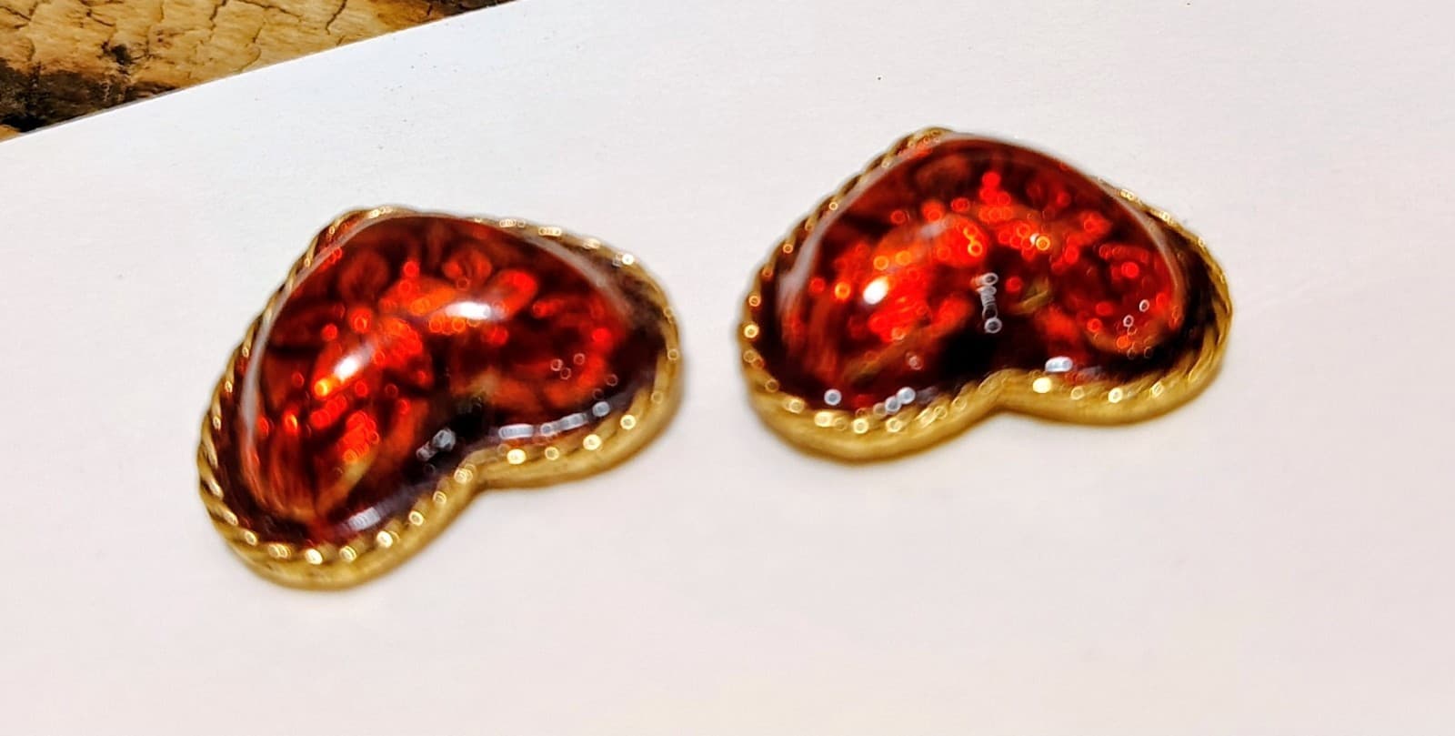 Vintage Avon Hearts Affire Earrings 1995 - Thumbnail 7
