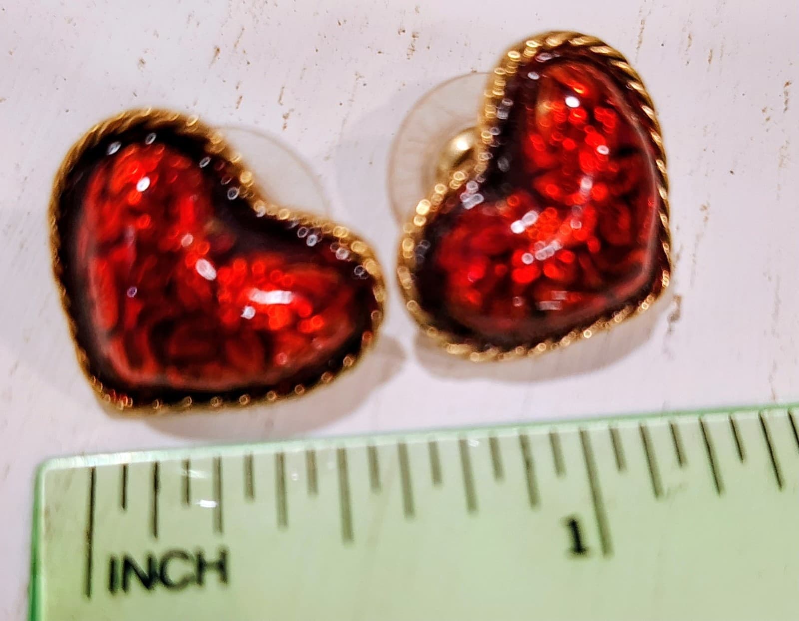 Vintage Avon Hearts Affire Earrings 1995 - Thumbnail 6