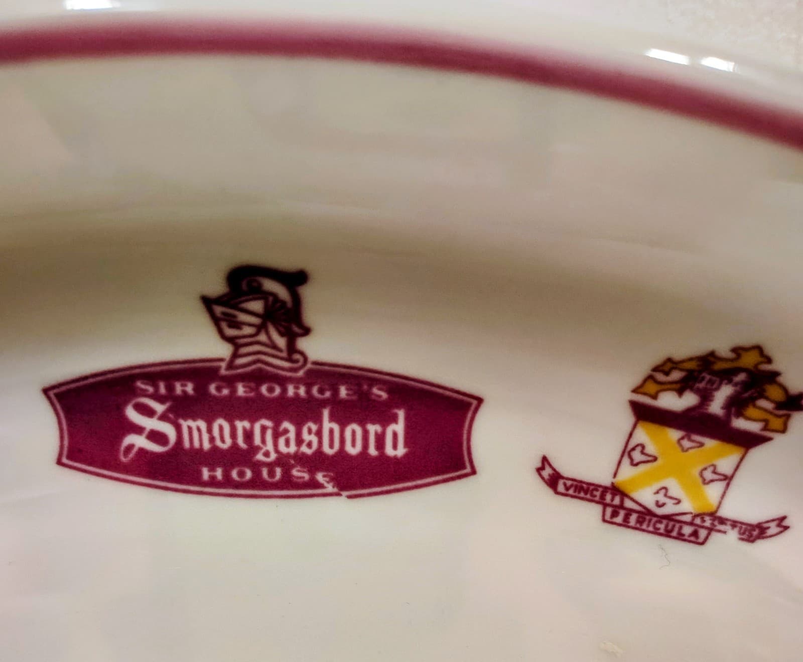 Vintage Ceramic Oval Platter, 1960's, Sir George's Smorgasbord House - Thumbnail 3