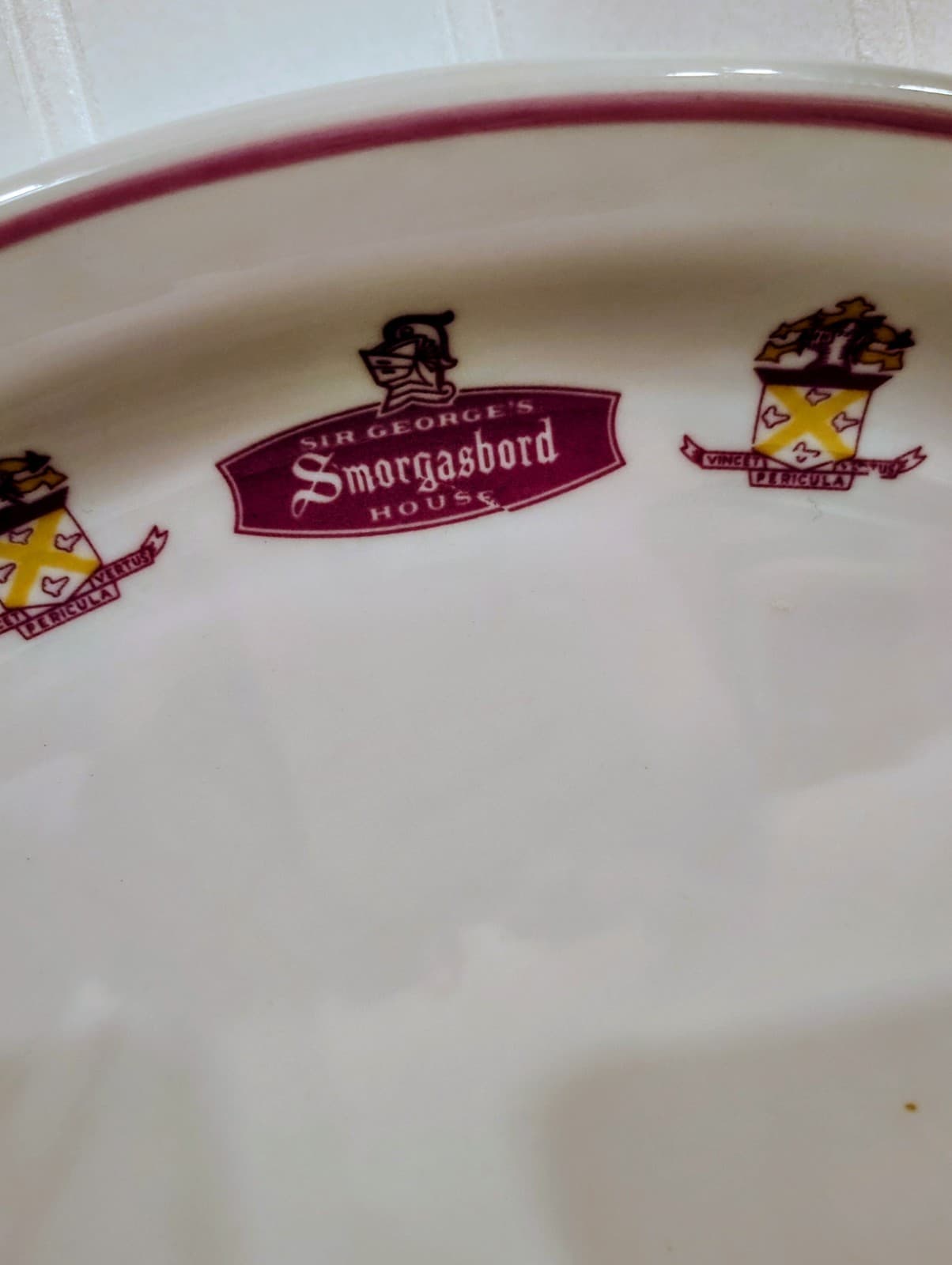 Vintage Ceramic Oval Platter, 1960's, Sir George's Smorgasbord House - Thumbnail 4