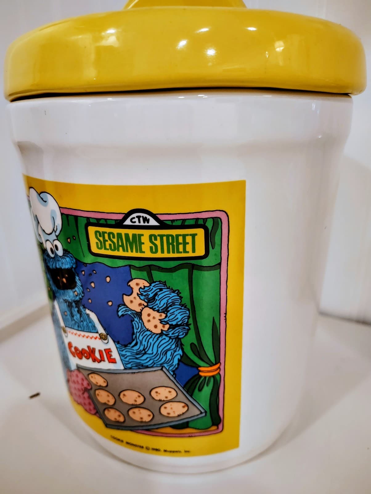 Vintage 1980 Cookie Monster Jar Sesame Street Muppets Ceramic EUC Mint Condition