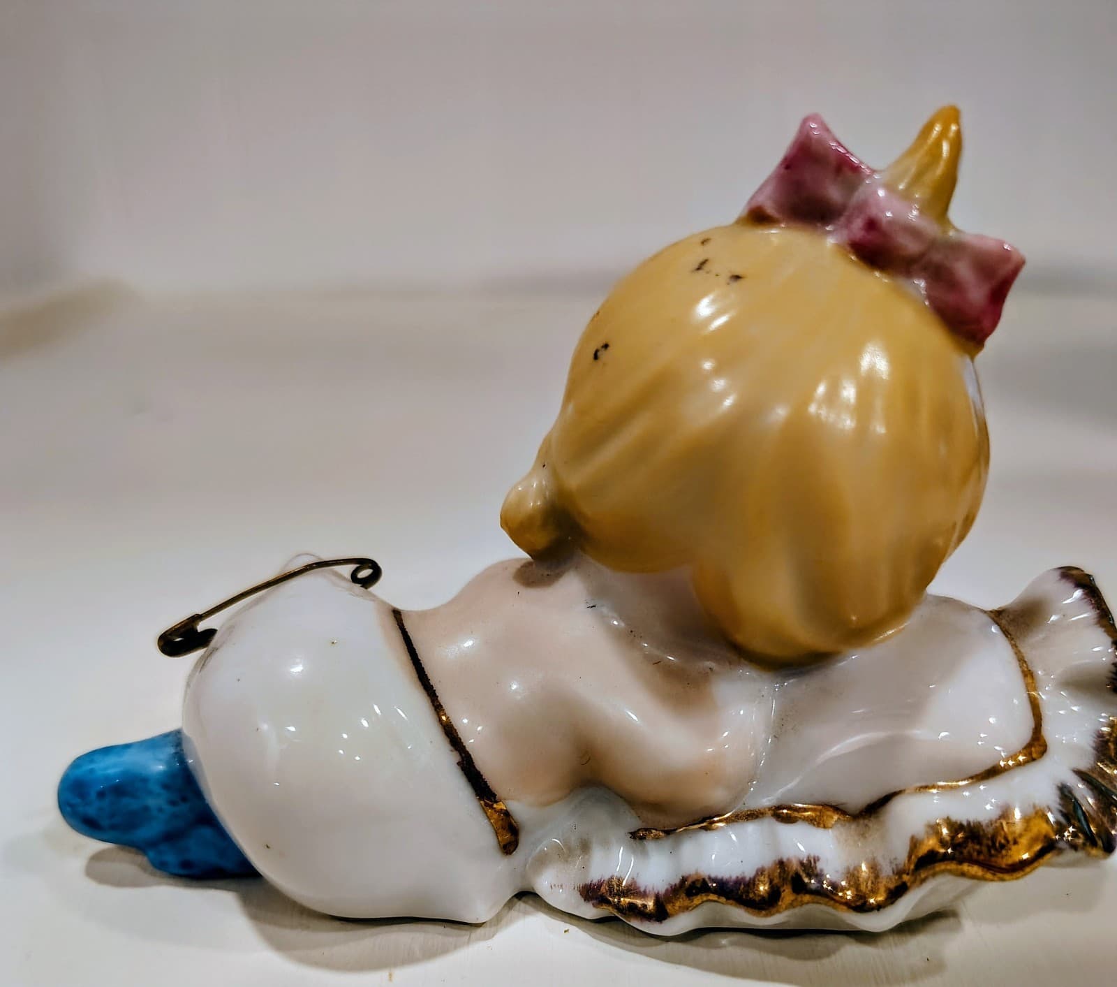 Vintage Ceramic Sleeping Baby Figurine, Japan, Excellent Condition 1950s - Thumbnail 7