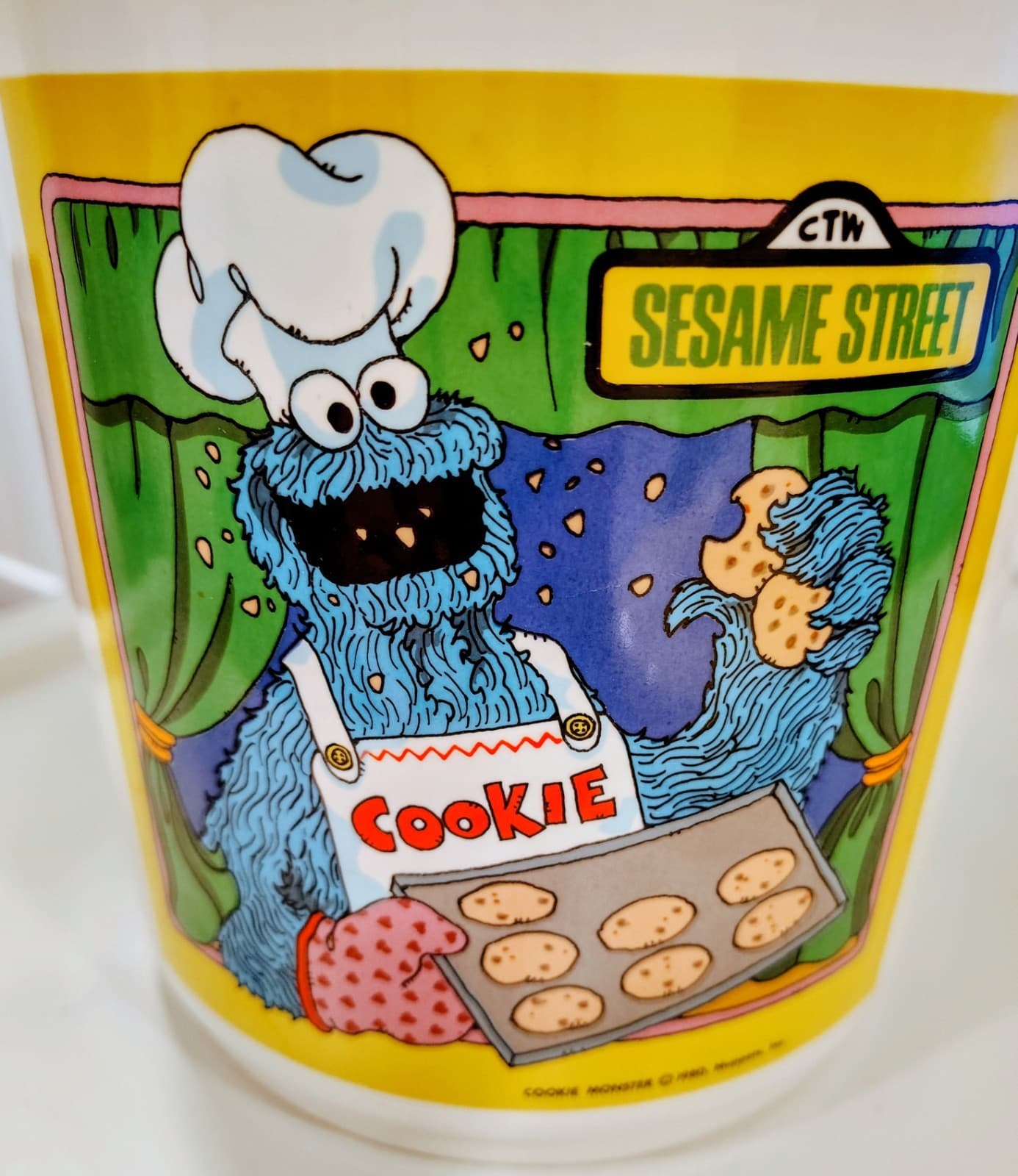 Vintage 1980 Cookie Monster Jar Sesame Street Muppets Ceramic EUC Mint Condition - Thumbnail 14