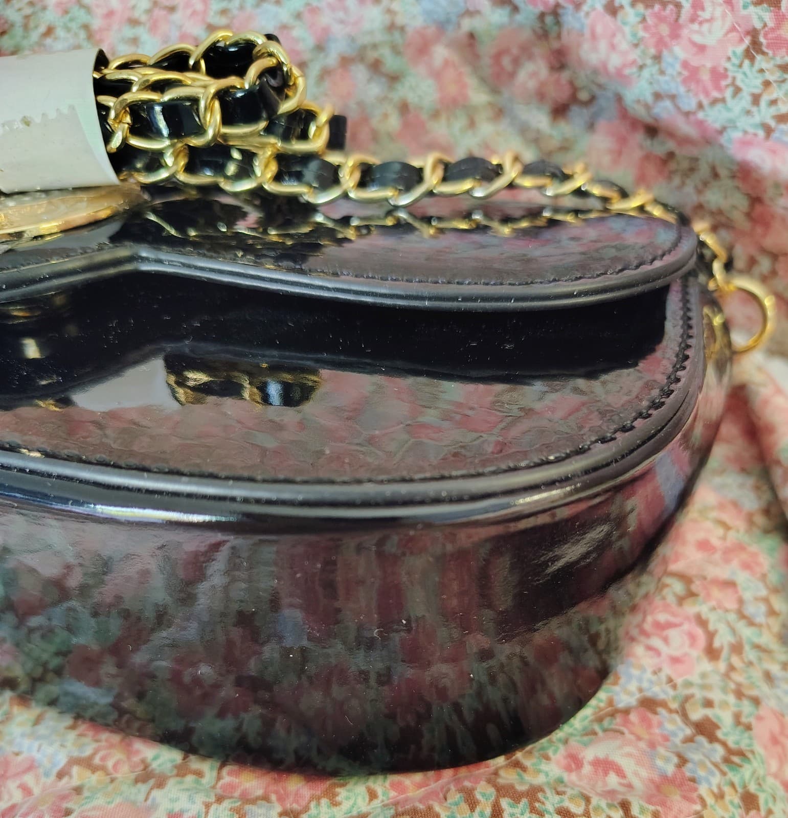 Valentino Orlandi black Formal Vegan Leather Bag With Gold Chain NWT MSRP 210.00 - Thumbnail 9