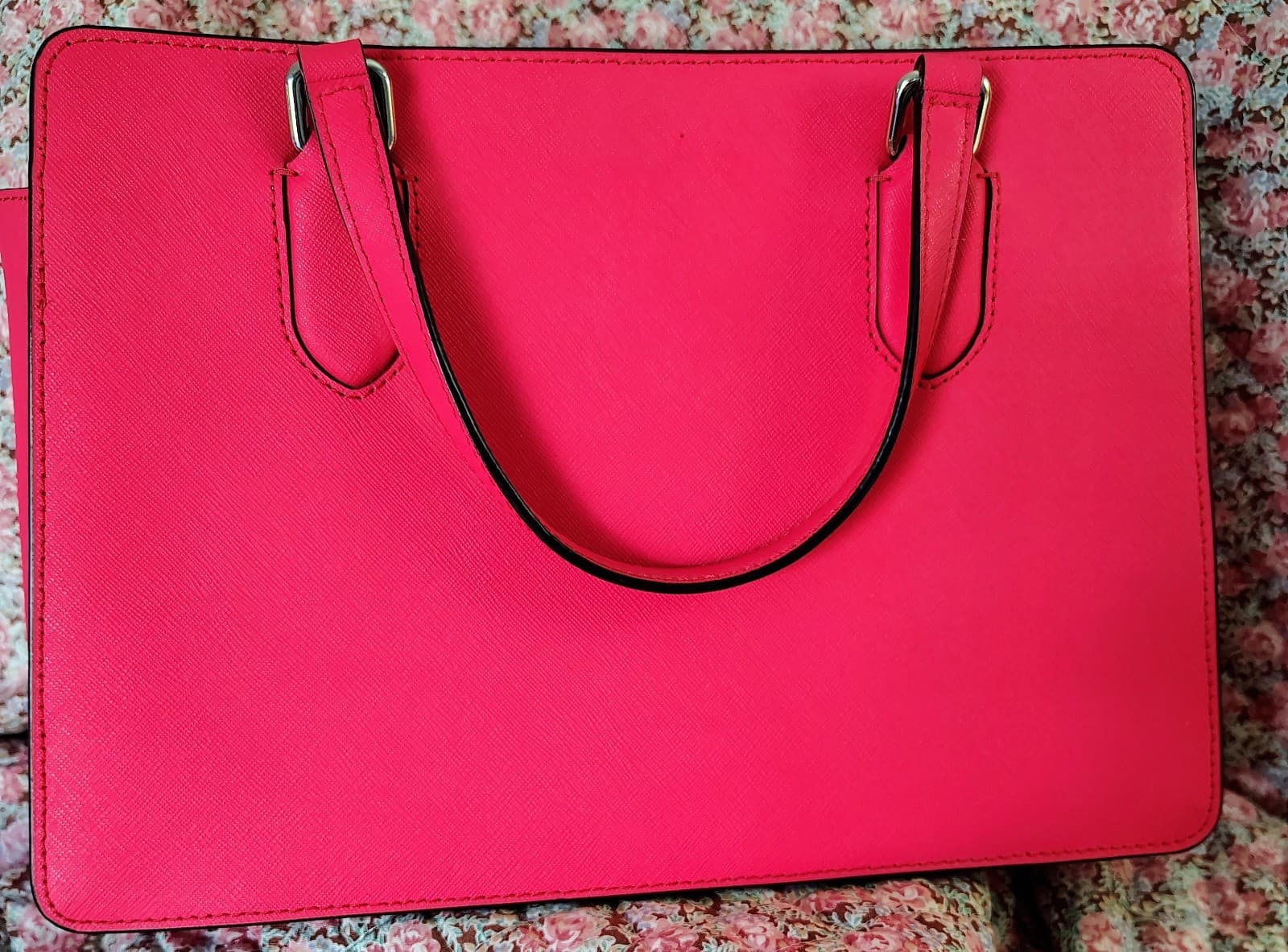 NWT hot pink Kate Spade New York Laurel Way Reese satchel, saffiano leather - Thumbnail 6