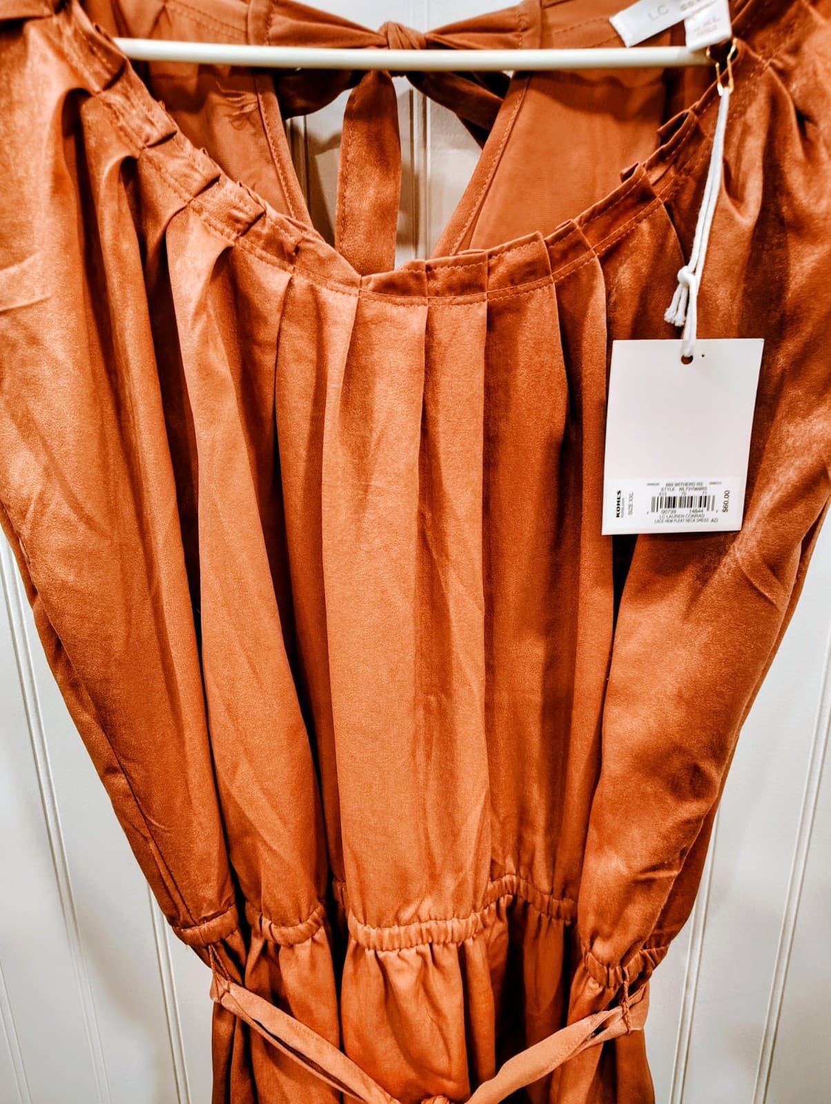 NWT Lauren Conrad Rust Colored Silk Dress, Lace Bottom, Women's XXL, MSRP $60 - Thumbnail 4