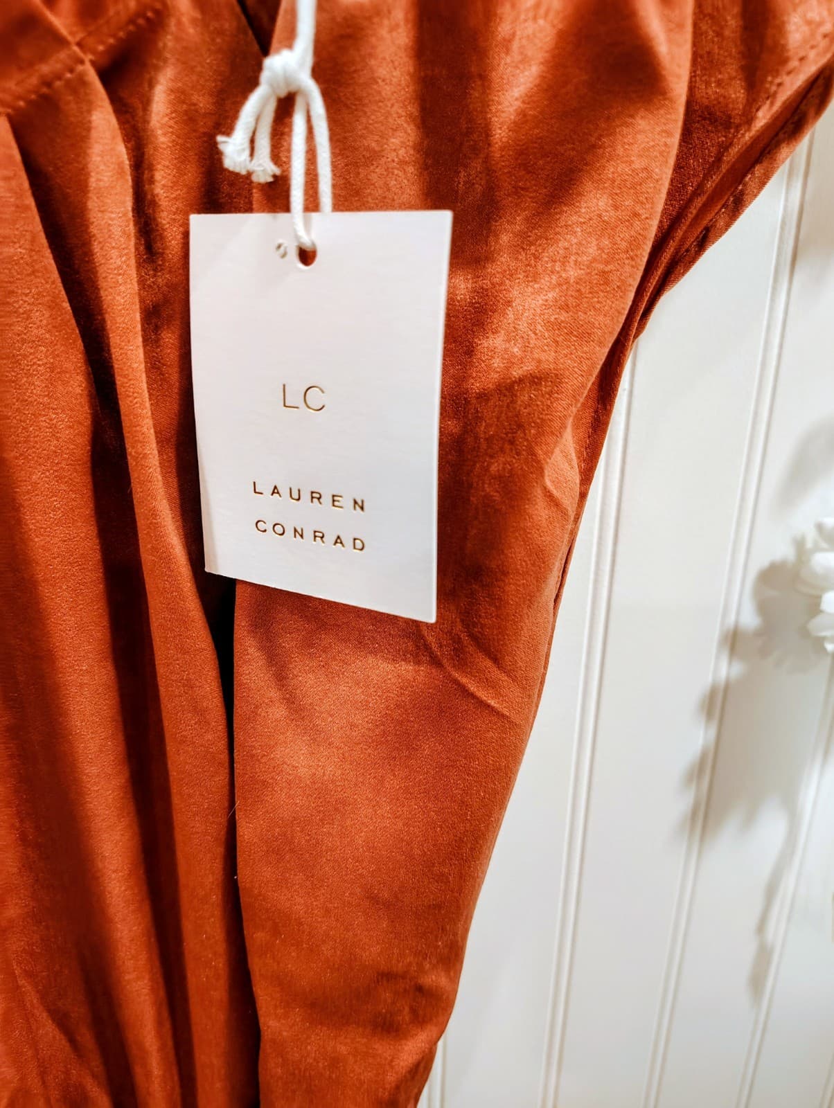NWT Lauren Conrad Rust Colored Silk Dress, Lace Bottom, Women's XXL, MSRP $60 - Thumbnail 9
