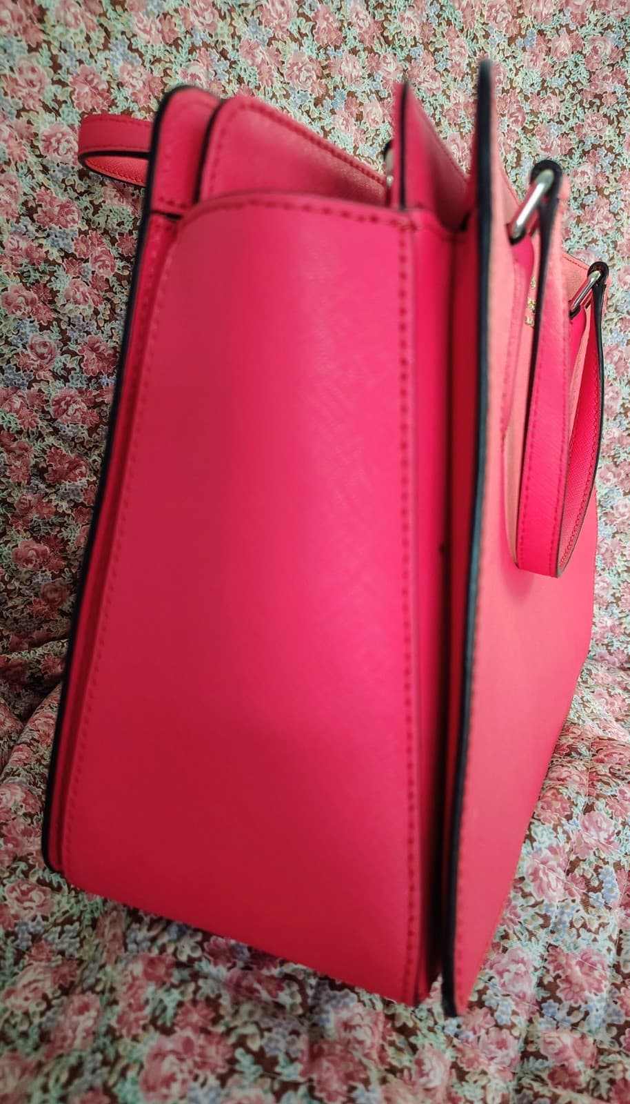 NWT hot pink Kate Spade New York Laurel Way Reese satchel, saffiano leather - Thumbnail 2