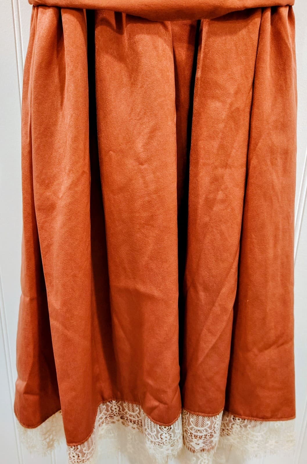 NWT Lauren Conrad Rust Colored Silk Dress, Lace Bottom, Women's XXL, MSRP $60 - Thumbnail 10