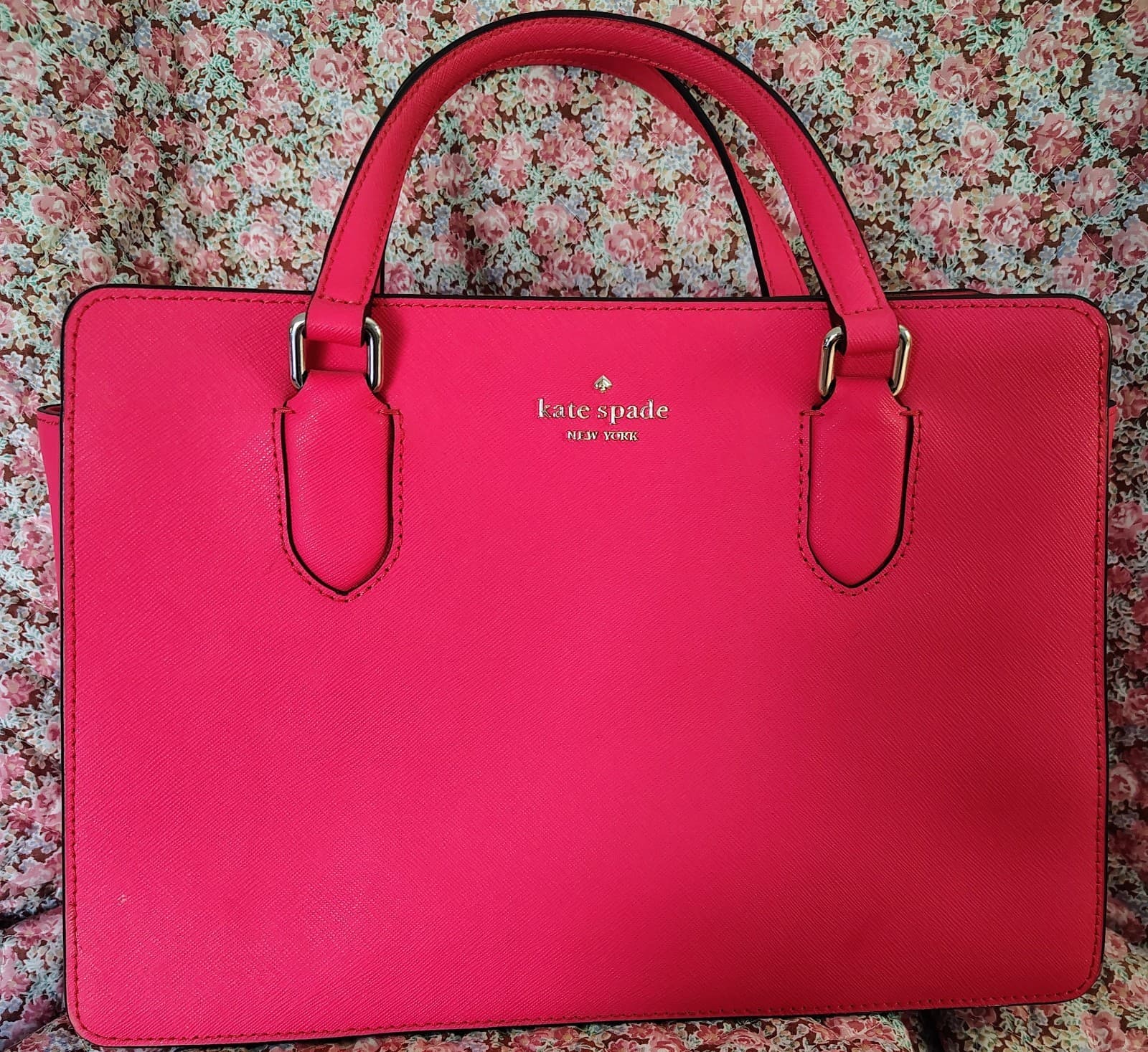 NWT hot pink Kate Spade New York Laurel Way Reese satchel, saffiano leather