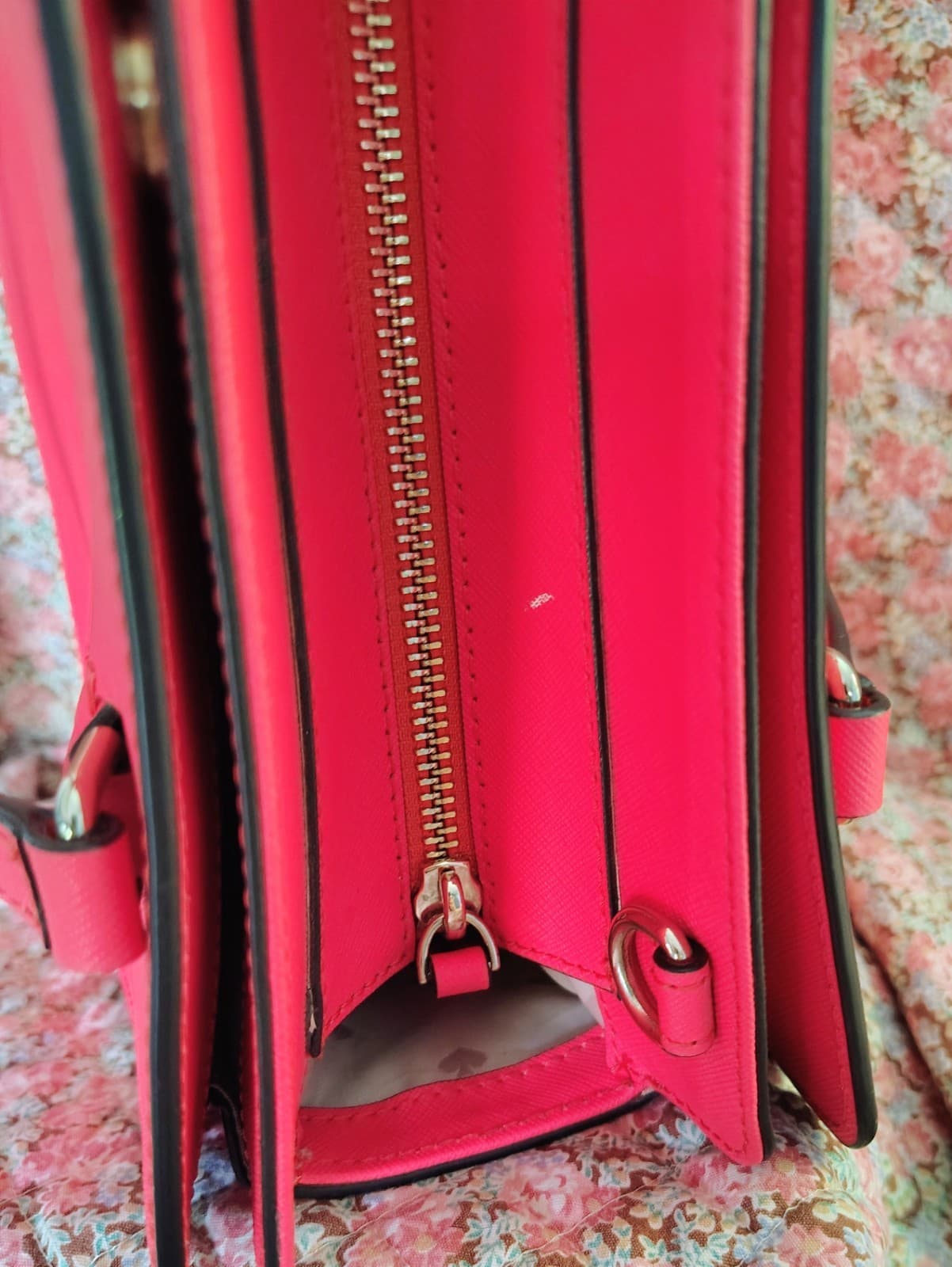 NWT hot pink Kate Spade New York Laurel Way Reese satchel, saffiano leather - Thumbnail 11