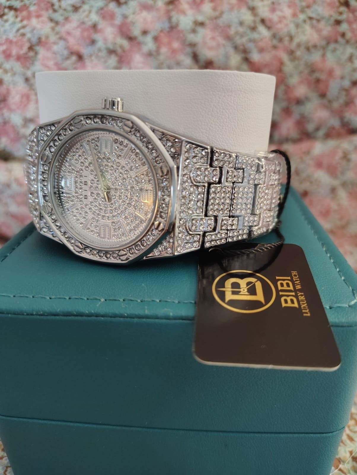 NWT Bibi Rhinestone Silver Luxury Watch
