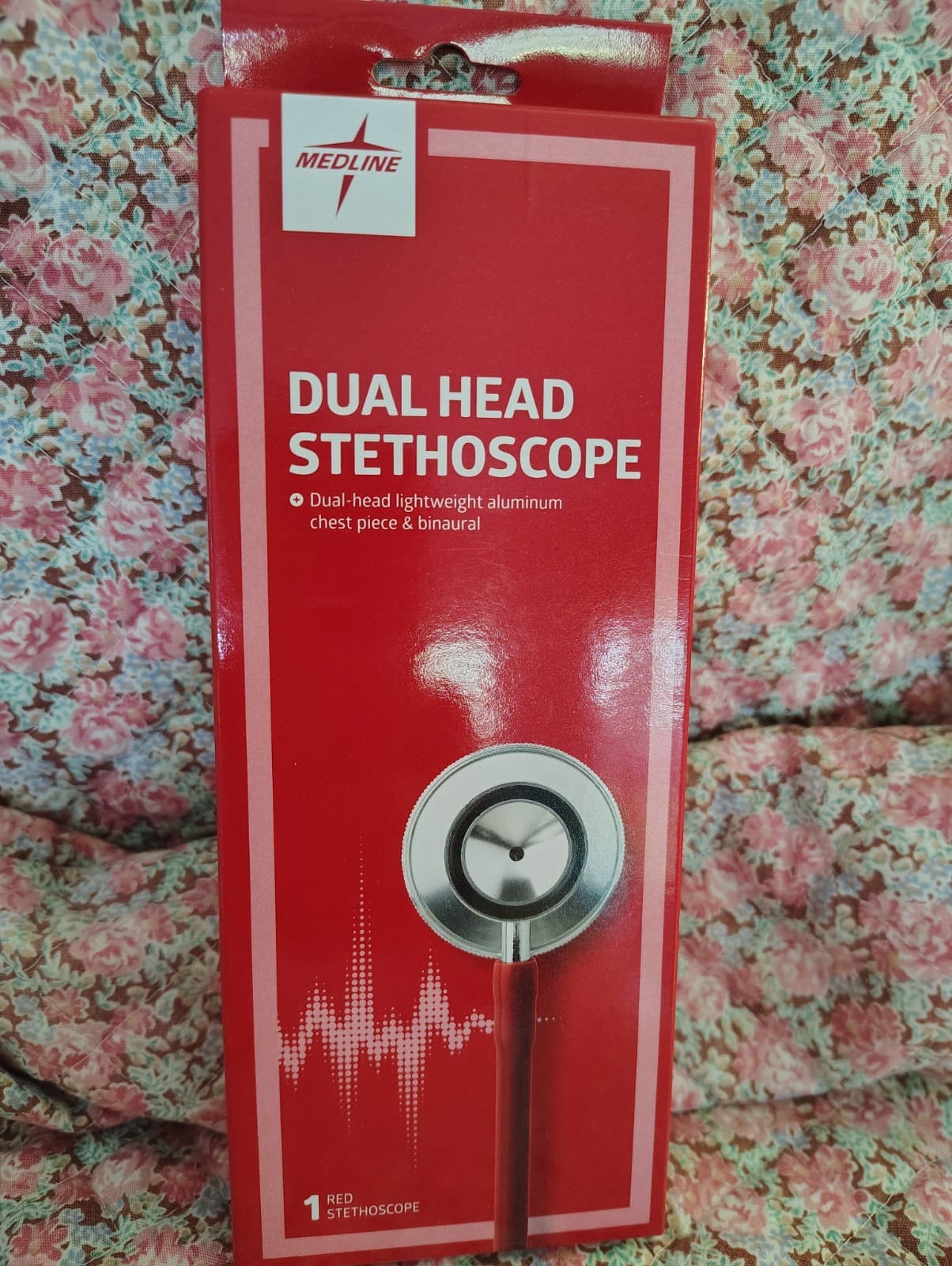 Medline Red Dual Head Stethoscope