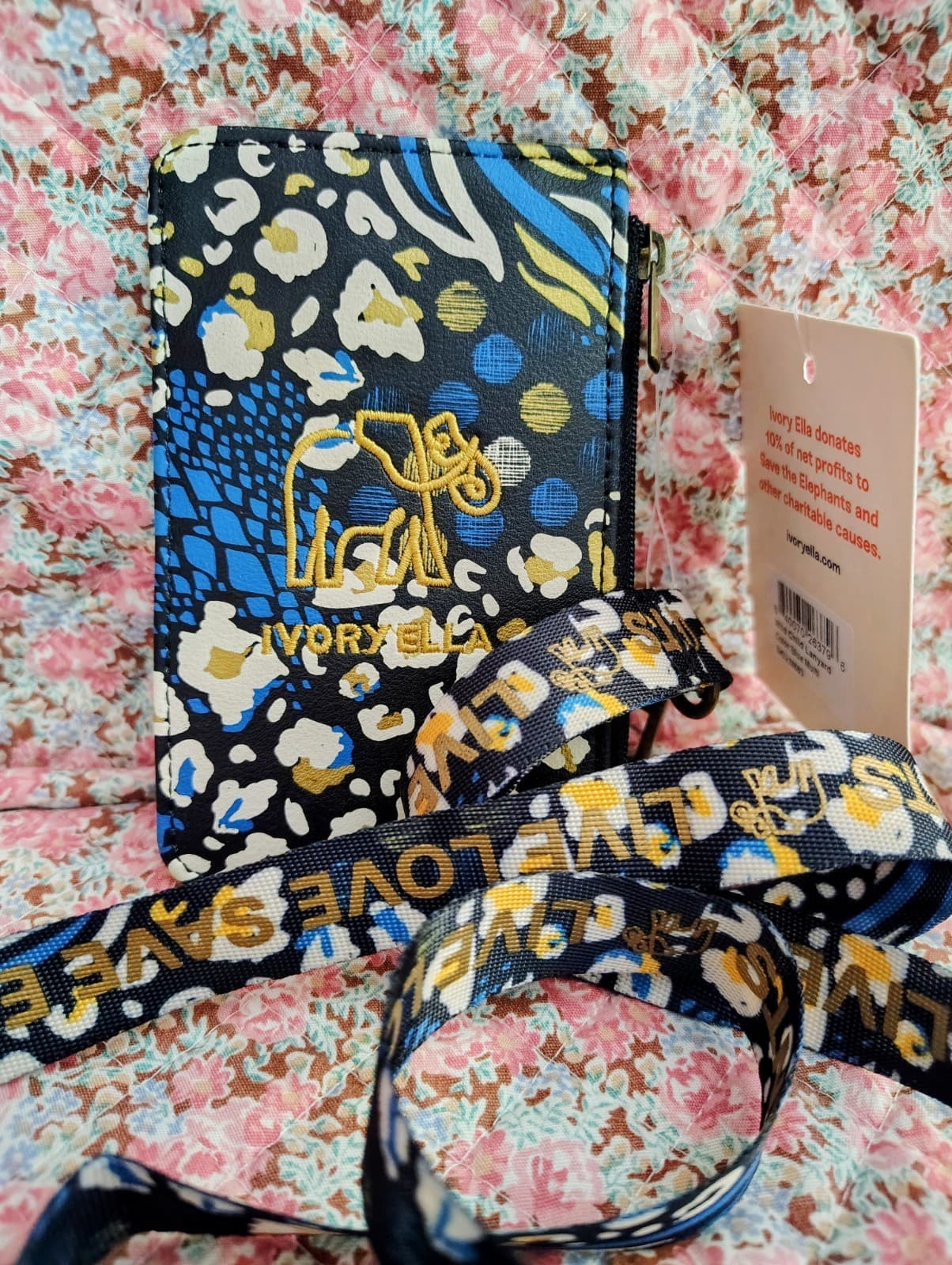 NWT Ivory Ella leopard print lanyard wallet ID Holder - Thumbnail 2