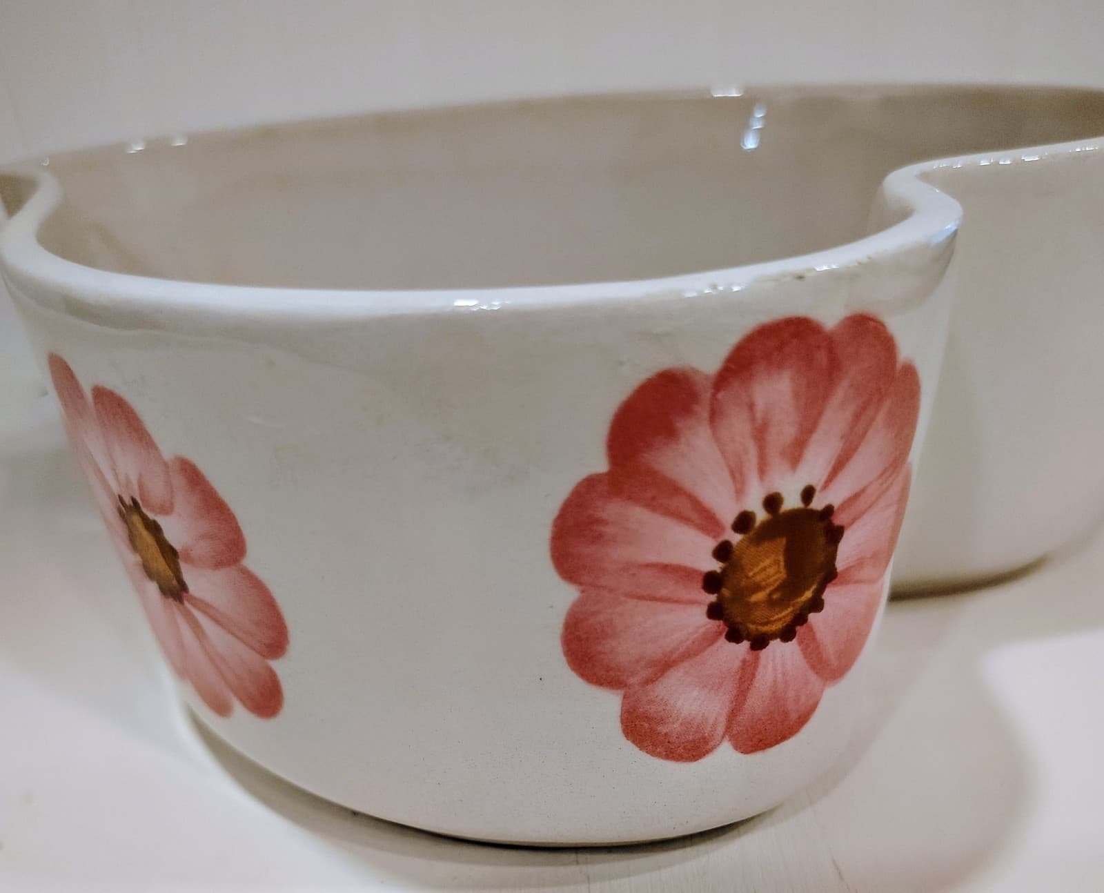Vintage FTD Curvy Heart Bowl Planter 1979 Portugal Ceramic Love Valentine's Day