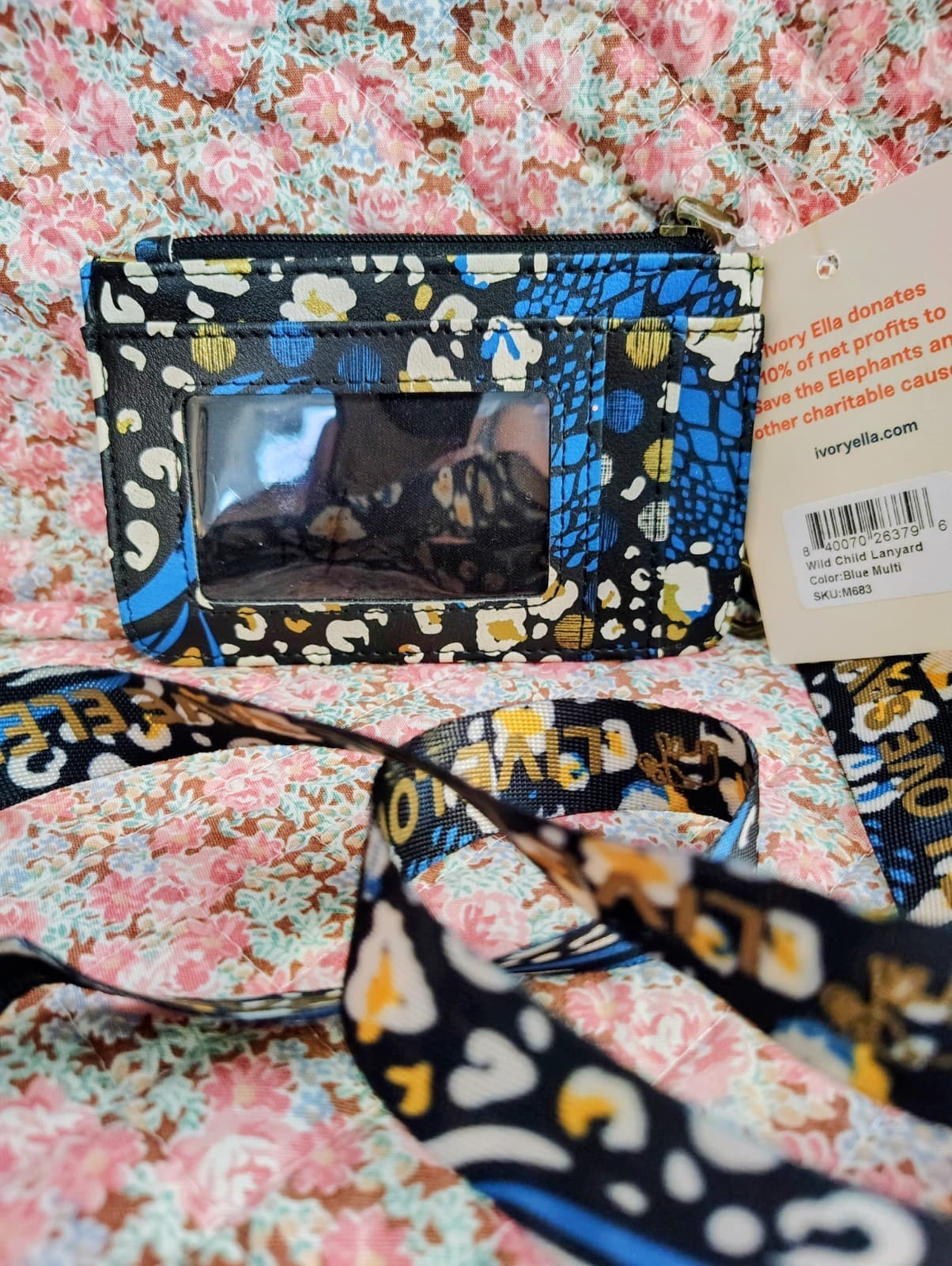 NWT Ivory Ella leopard print lanyard wallet ID Holder - Thumbnail 4