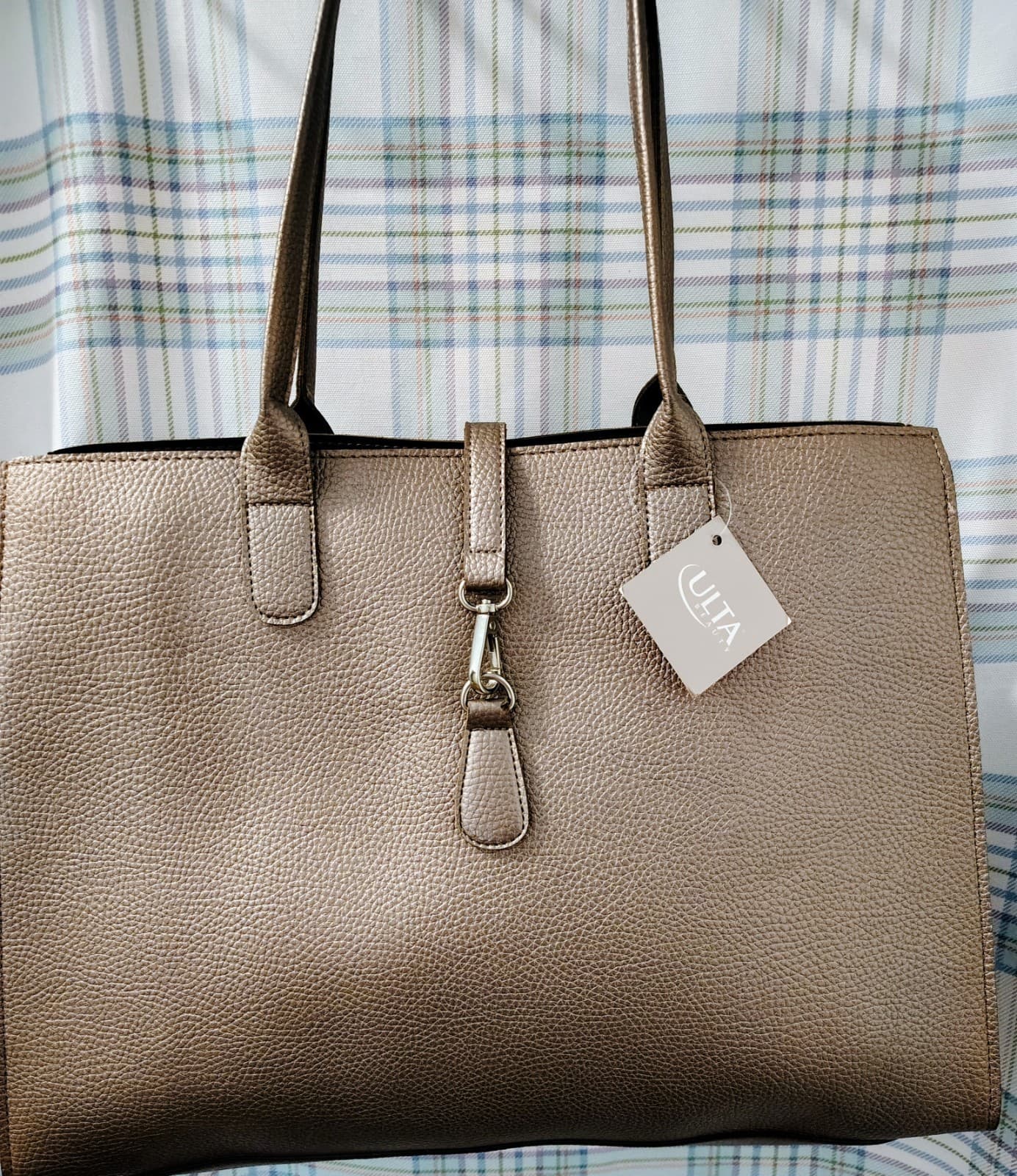 Ulta Beauty textured bronze-colored metallic Tote Bag - Thumbnail 2