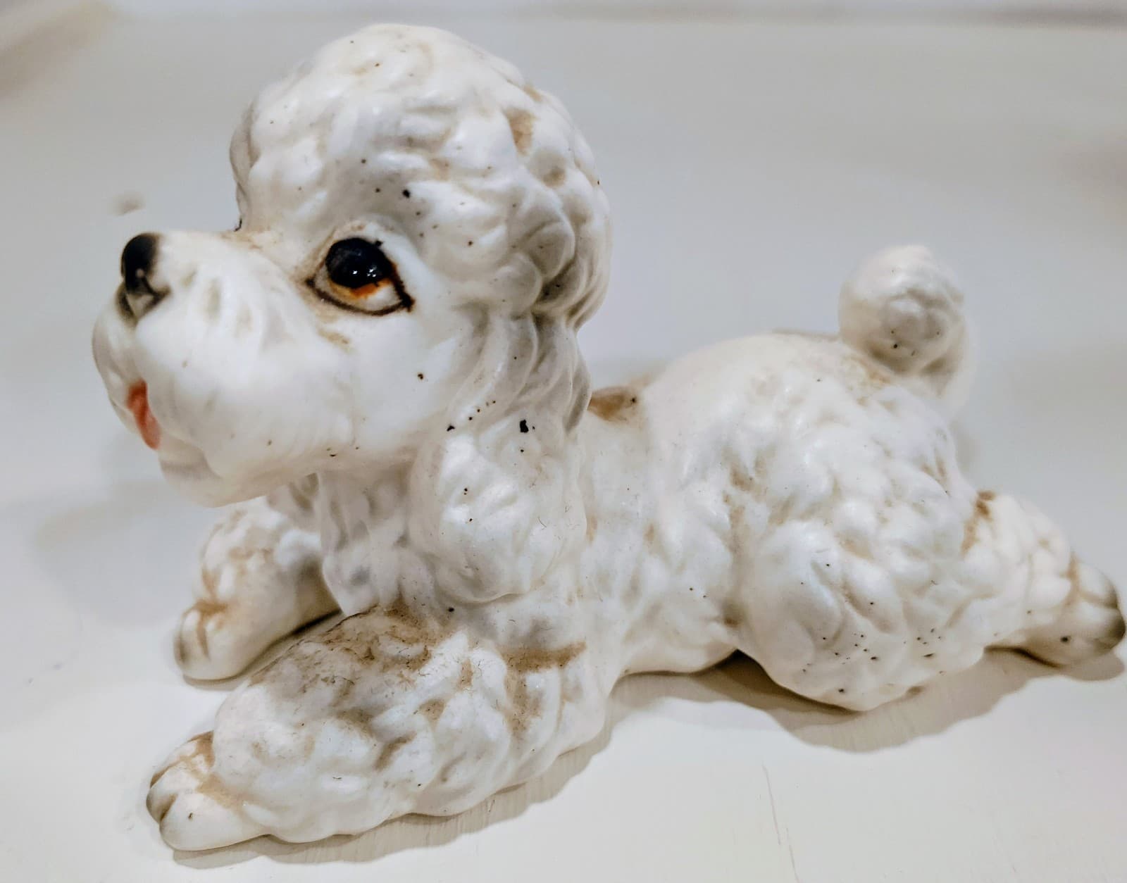 Vintage Lefton Ceramic White Poodle Dog Porcelain, Japan, 1950's - Thumbnail 2